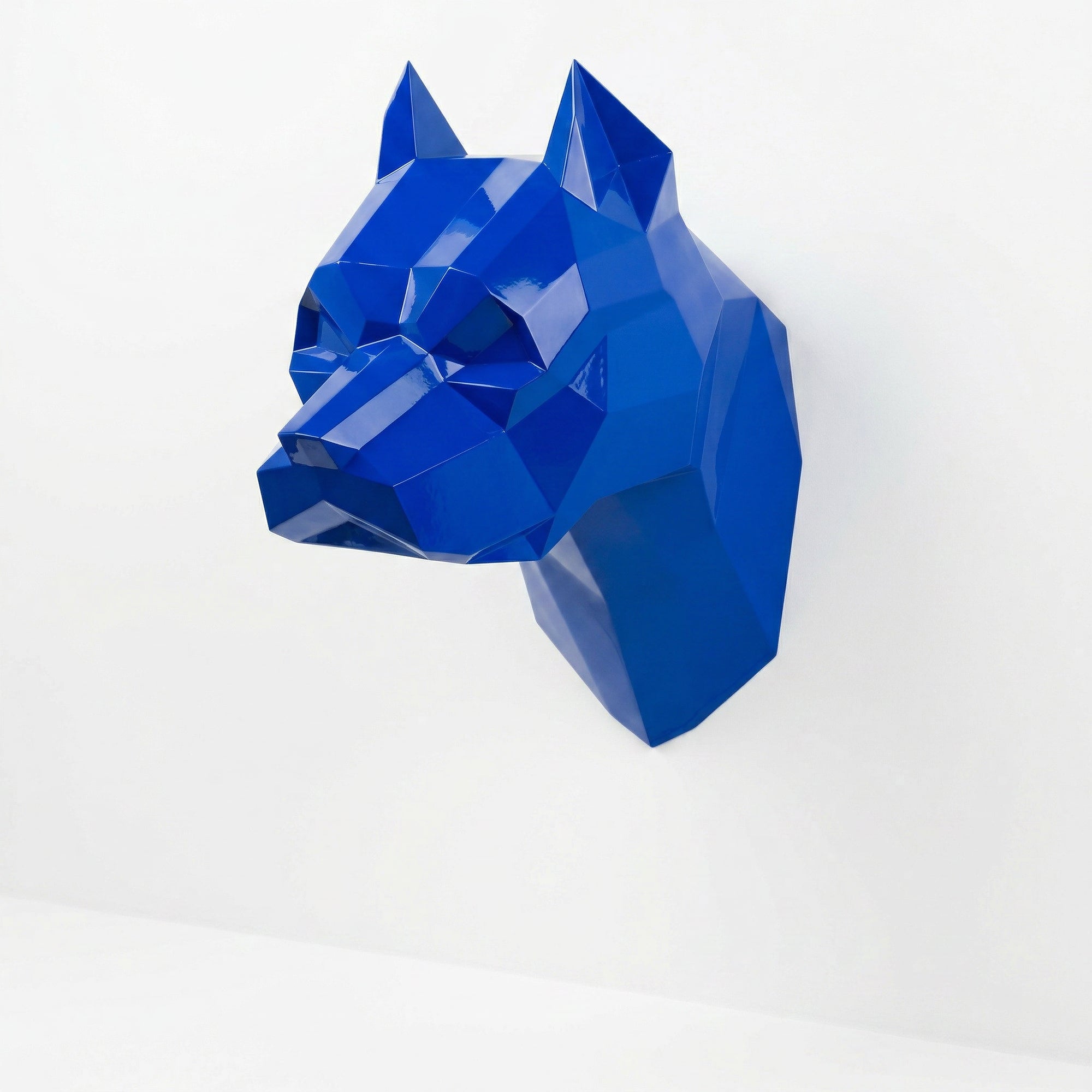 Sculpture Tête Pitbull Géométrique