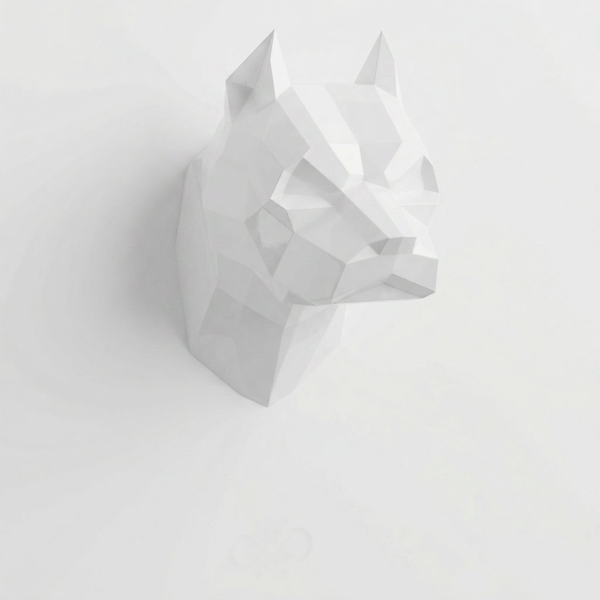 Sculpture Tête Pitbull Géométrique