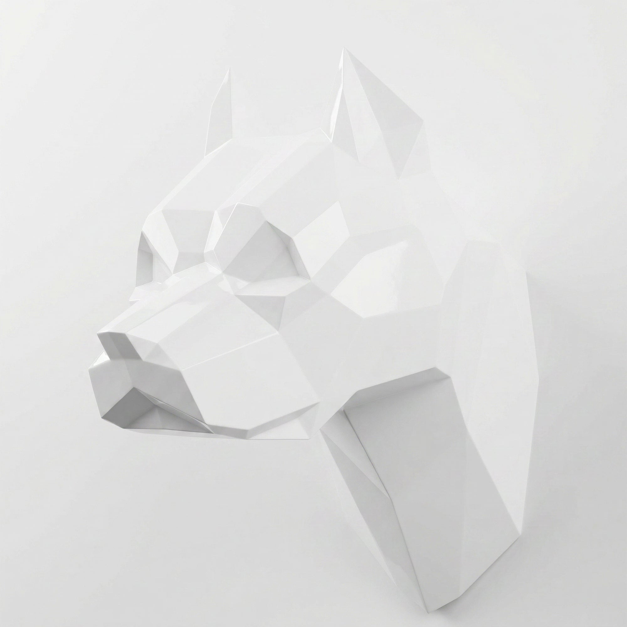 Sculpture Tête Pitbull Géométrique