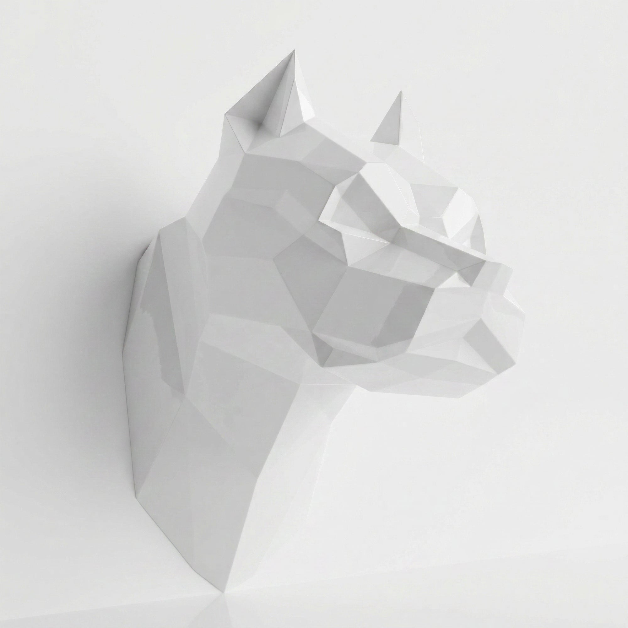 Sculpture Tête Pitbull Géométrique