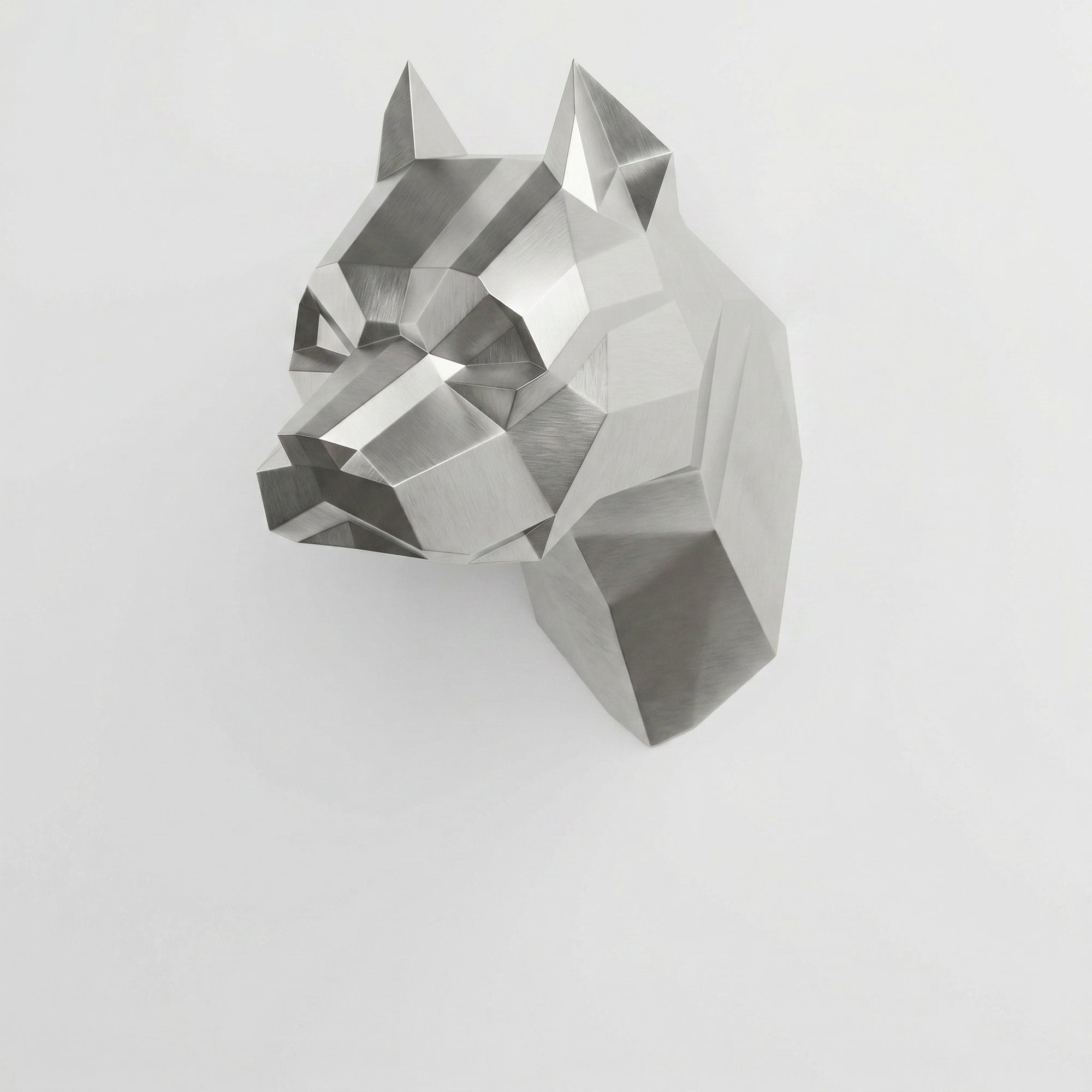Sculpture Tête Pitbull Géométrique