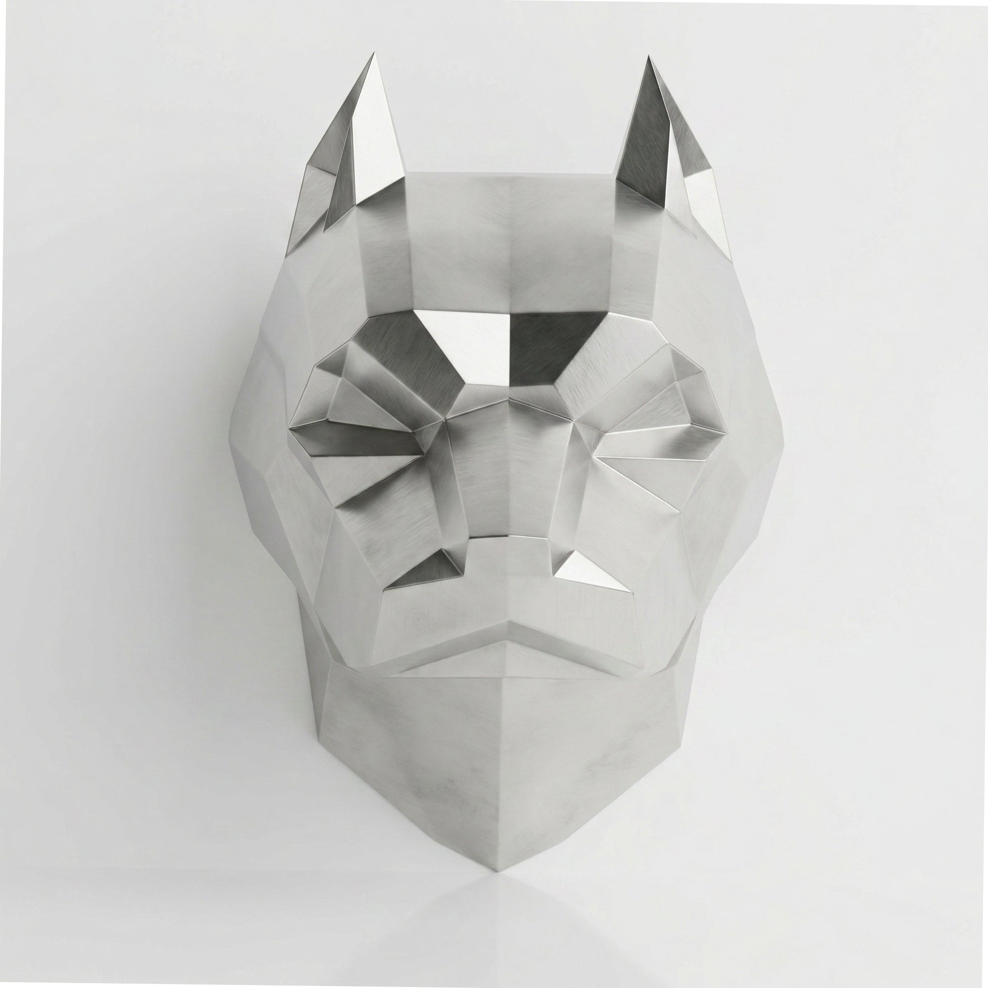 Sculpture Tête Pitbull Géométrique
