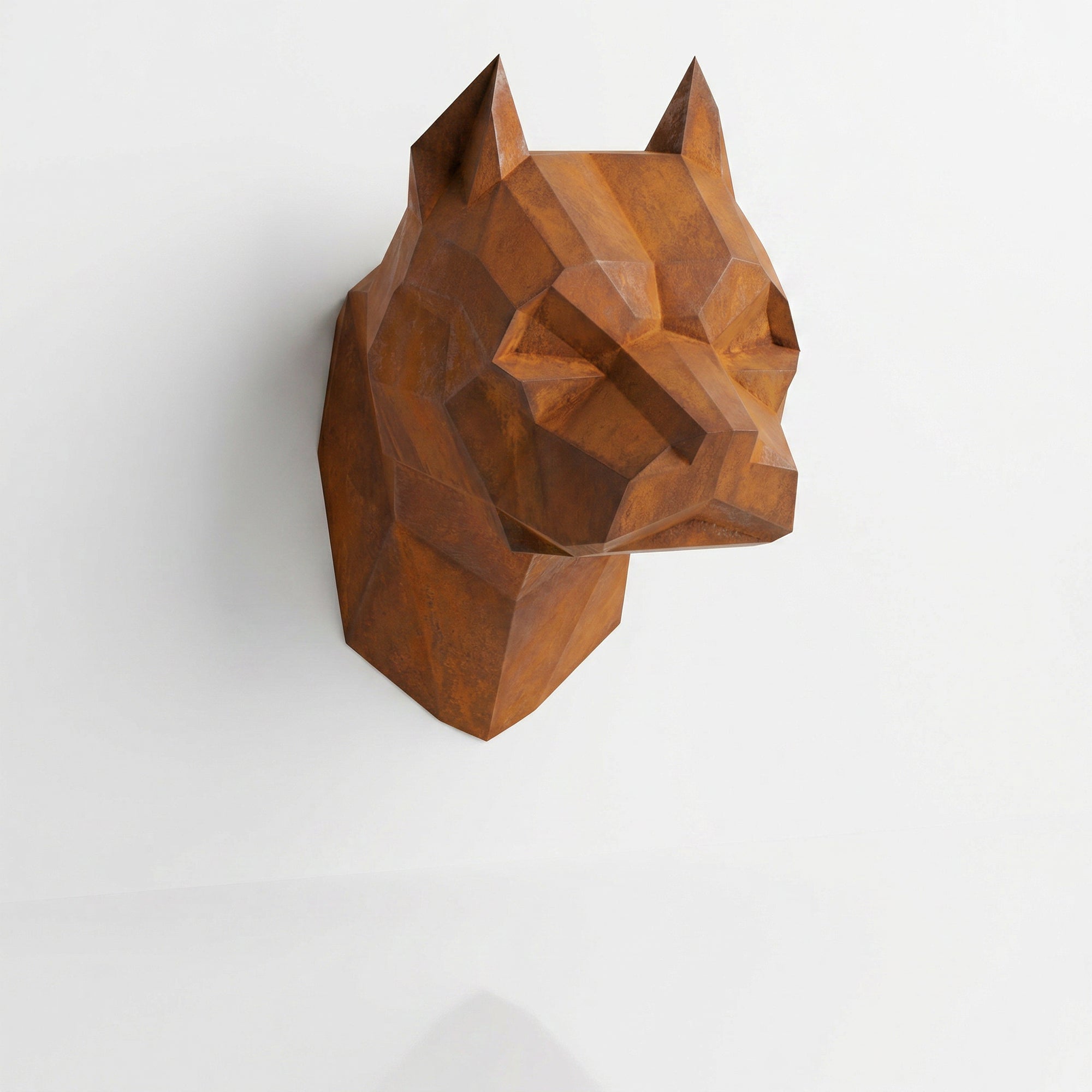 Sculpture Tête Pitbull Géométrique