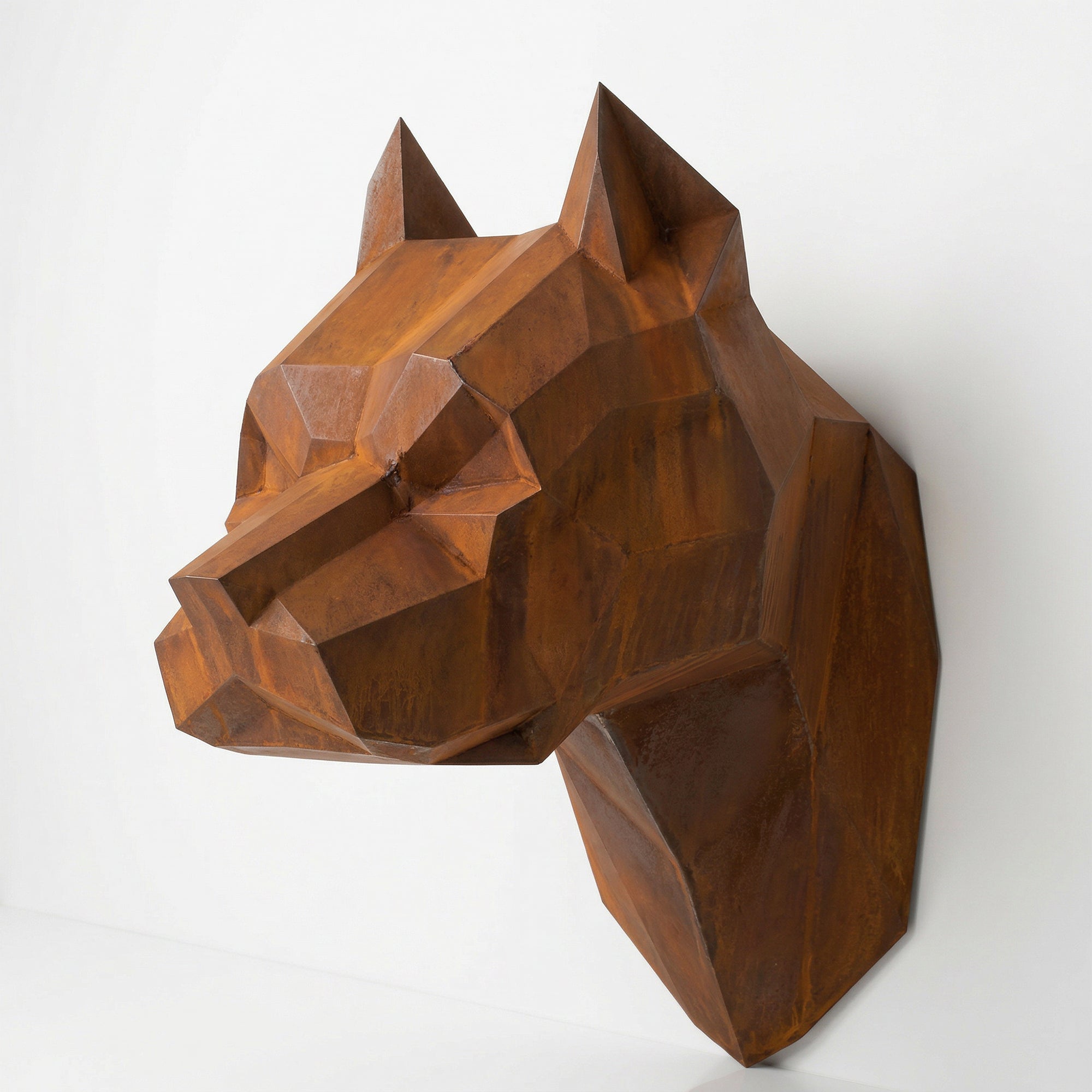 Sculpture Tête Pitbull Géométrique