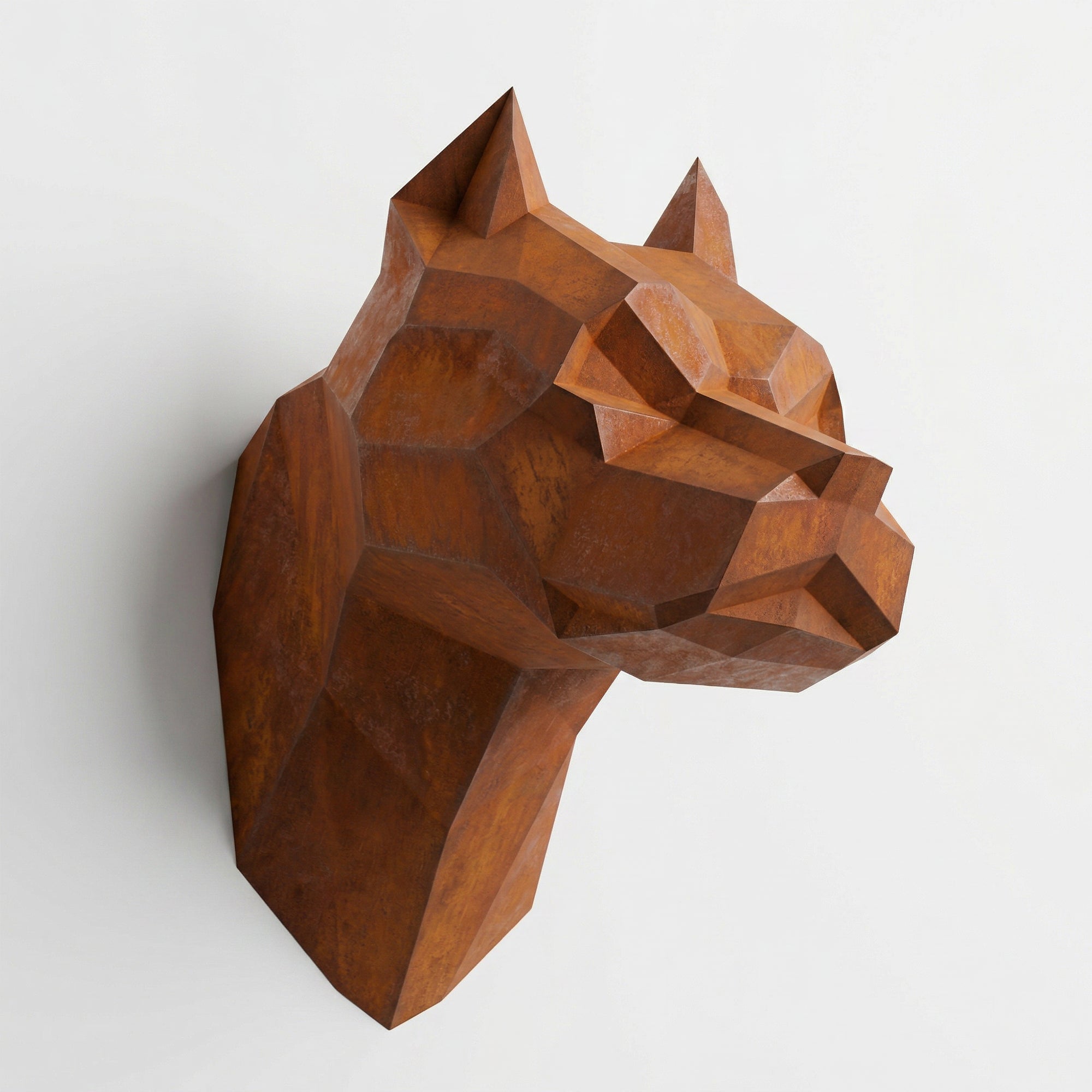 Sculpture Tête Pitbull Géométrique