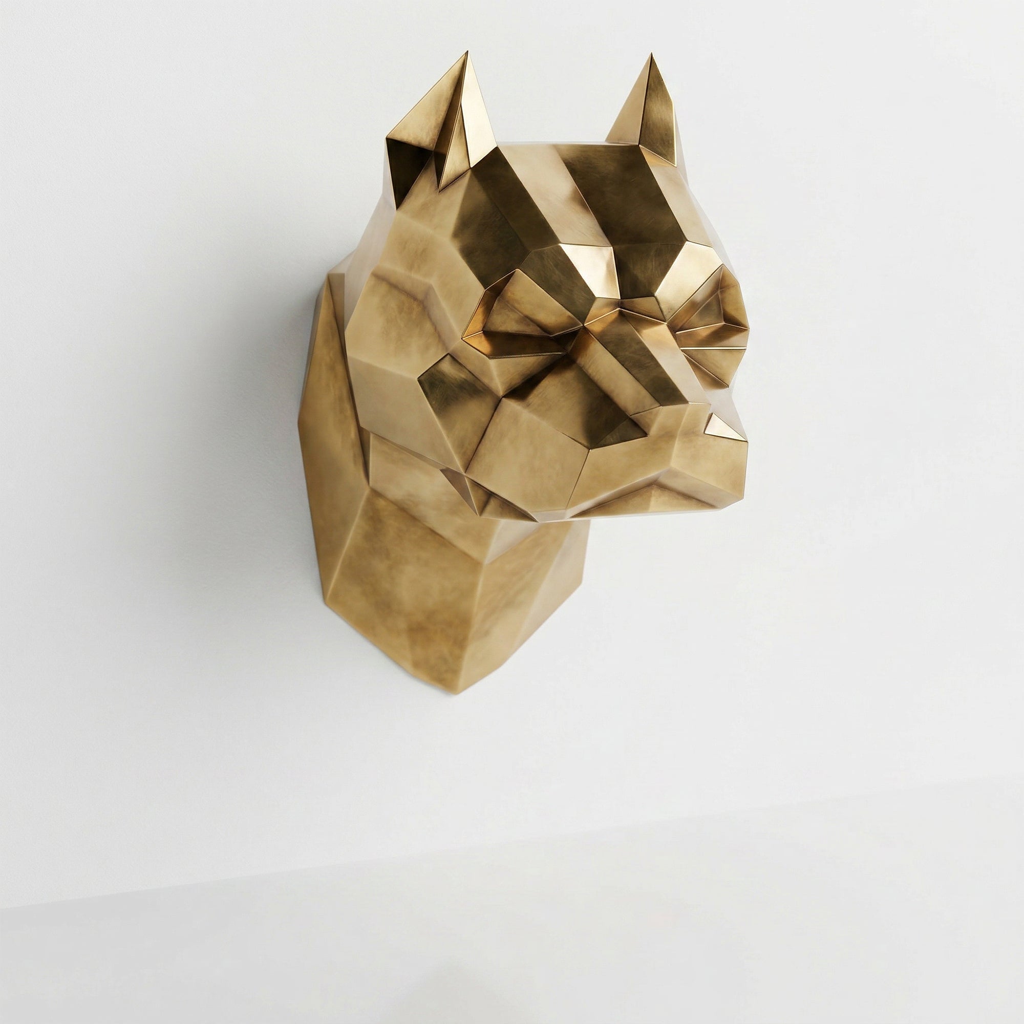 Sculpture Tête Pitbull Géométrique