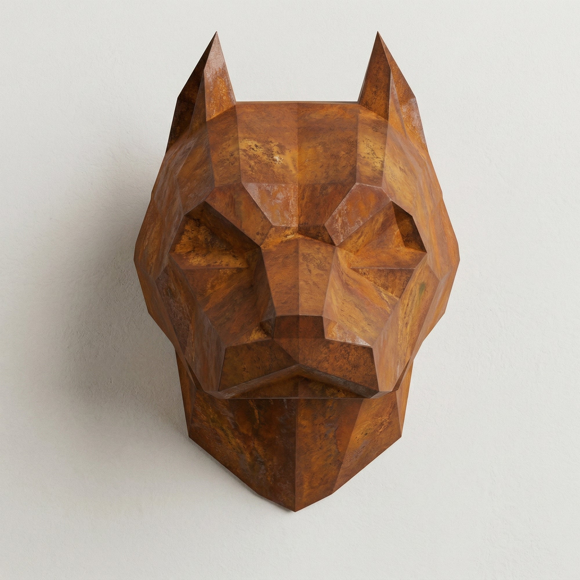 Sculpture Tête Pitbull Géométrique