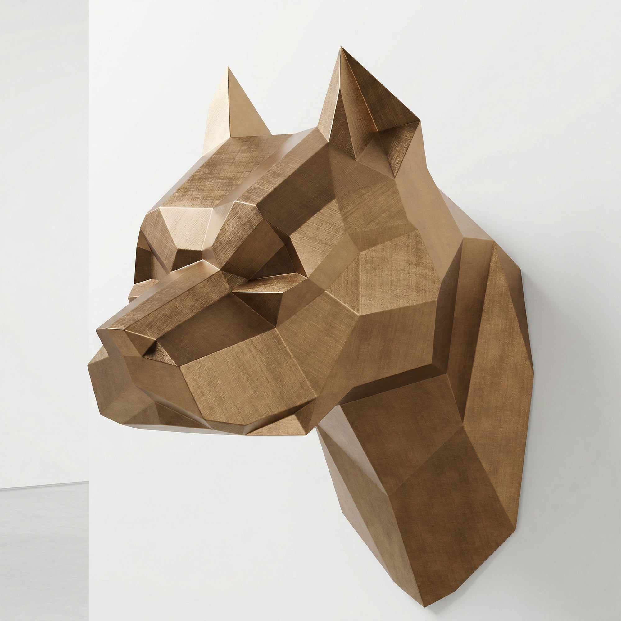 Sculpture Tête Pitbull Géométrique