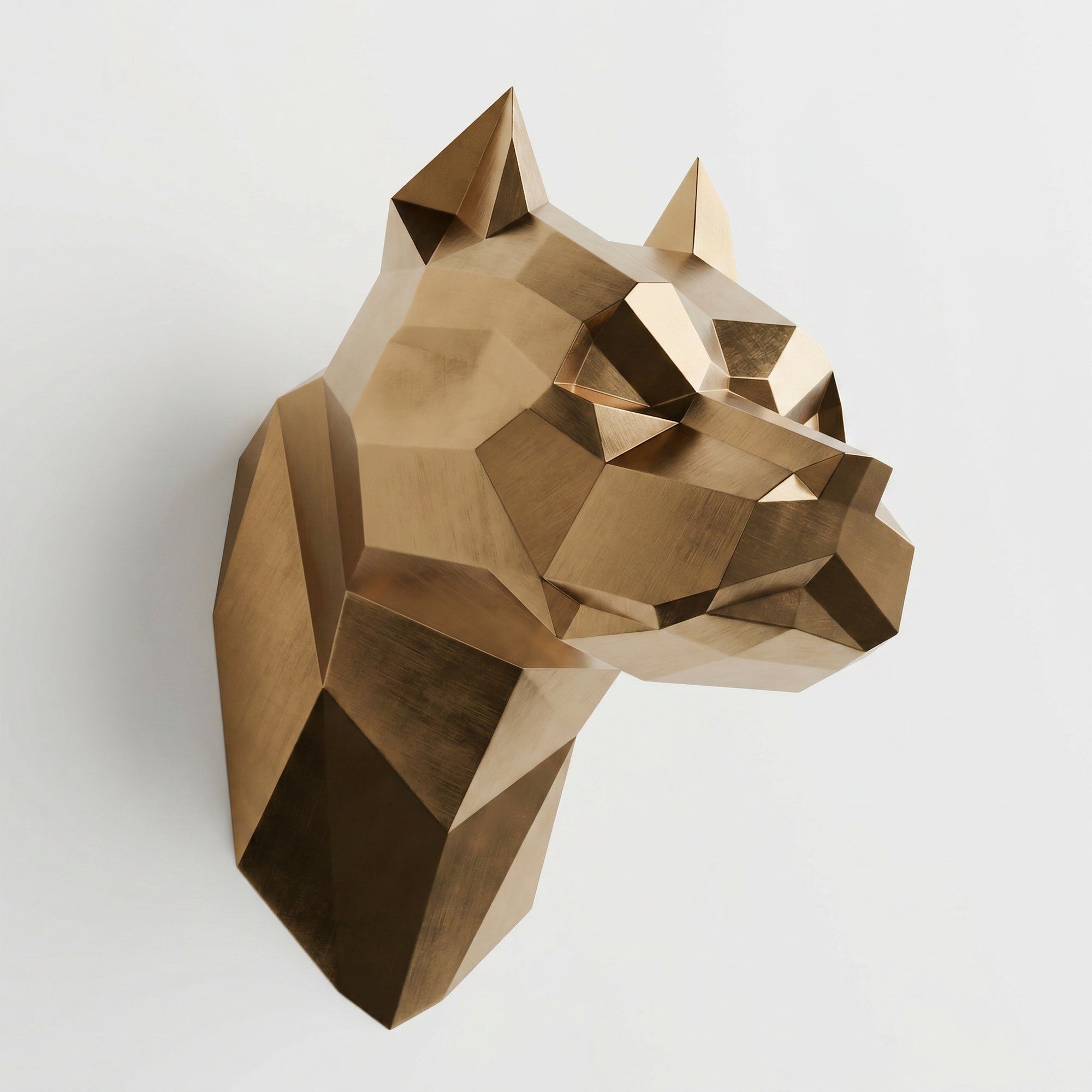 Sculpture Tête Pitbull Géométrique