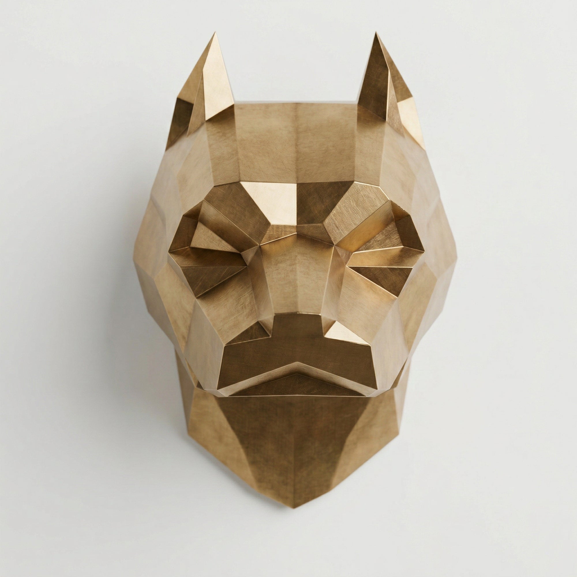Sculpture Tête Pitbull Géométrique