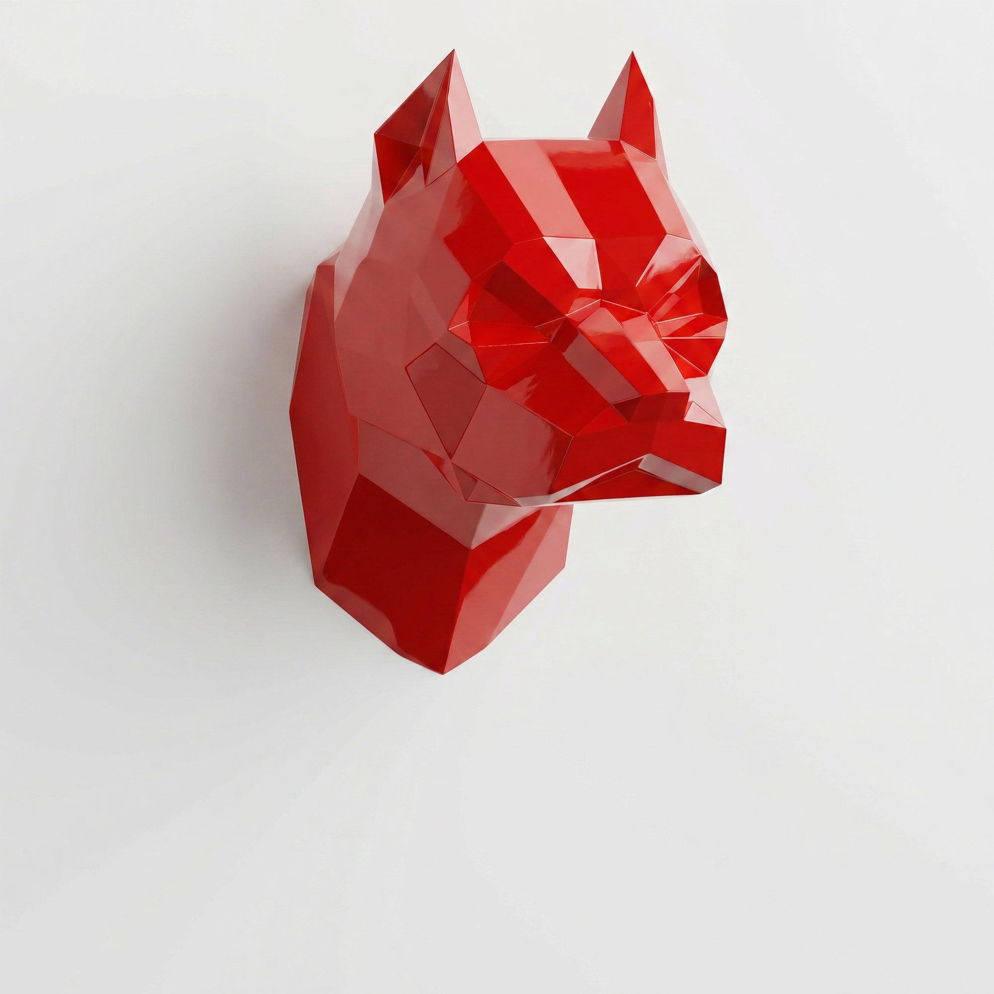 Sculpture Tête Pitbull Géométrique