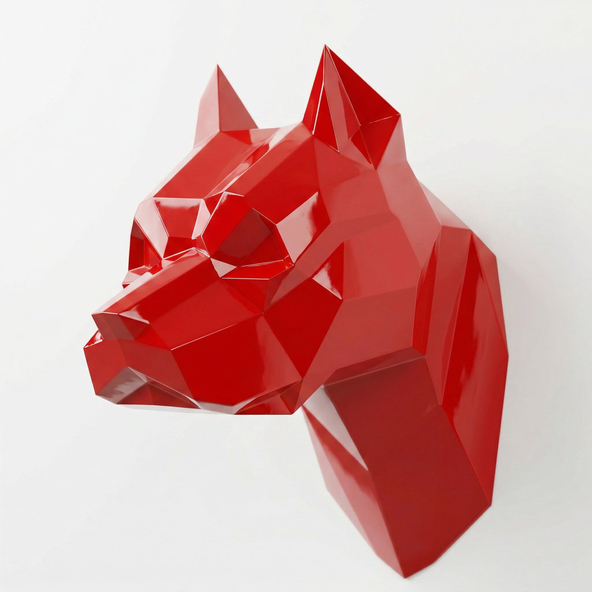 Sculpture Tête Pitbull Géométrique