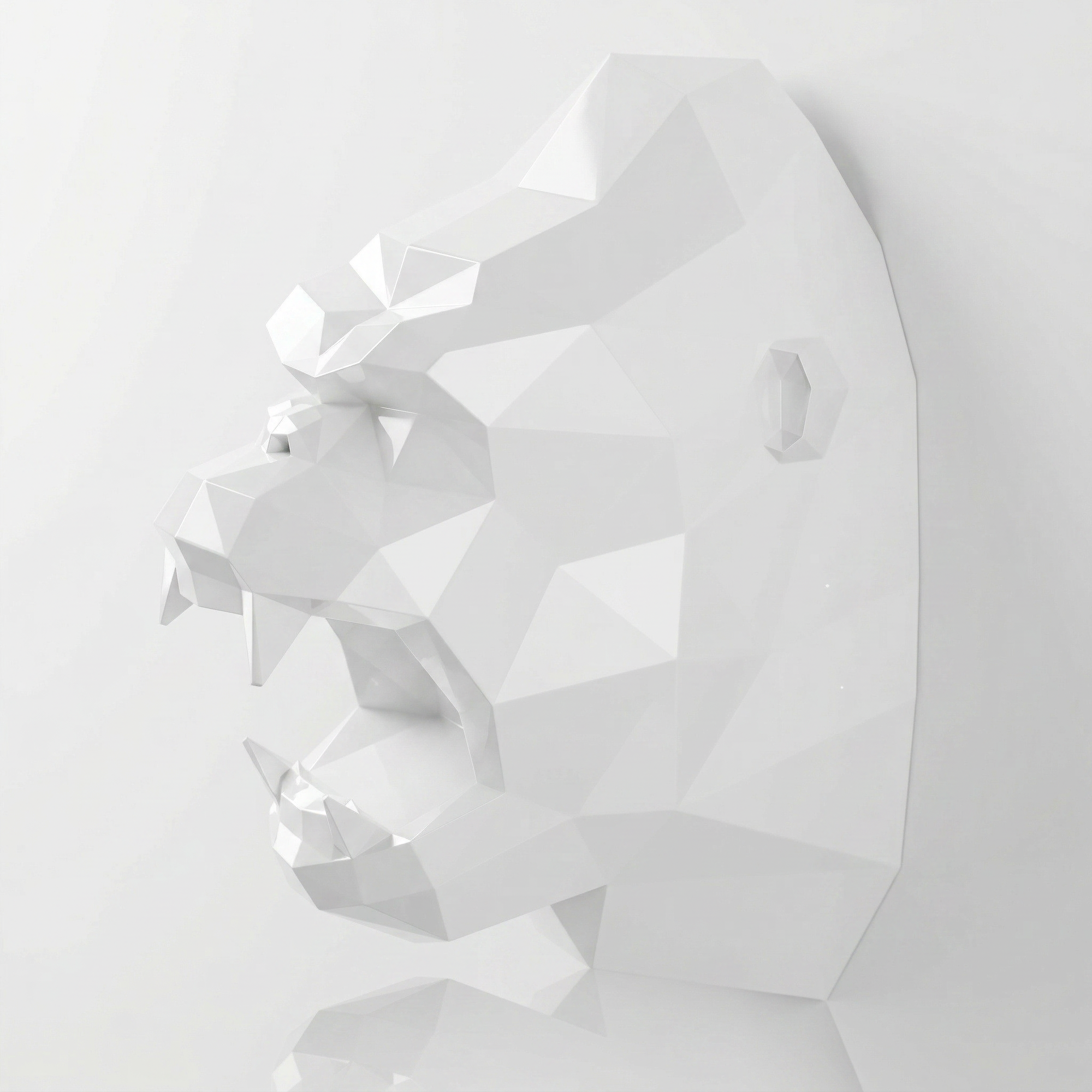 Sculpture Tête de Gorille Design Géométrique En Résine