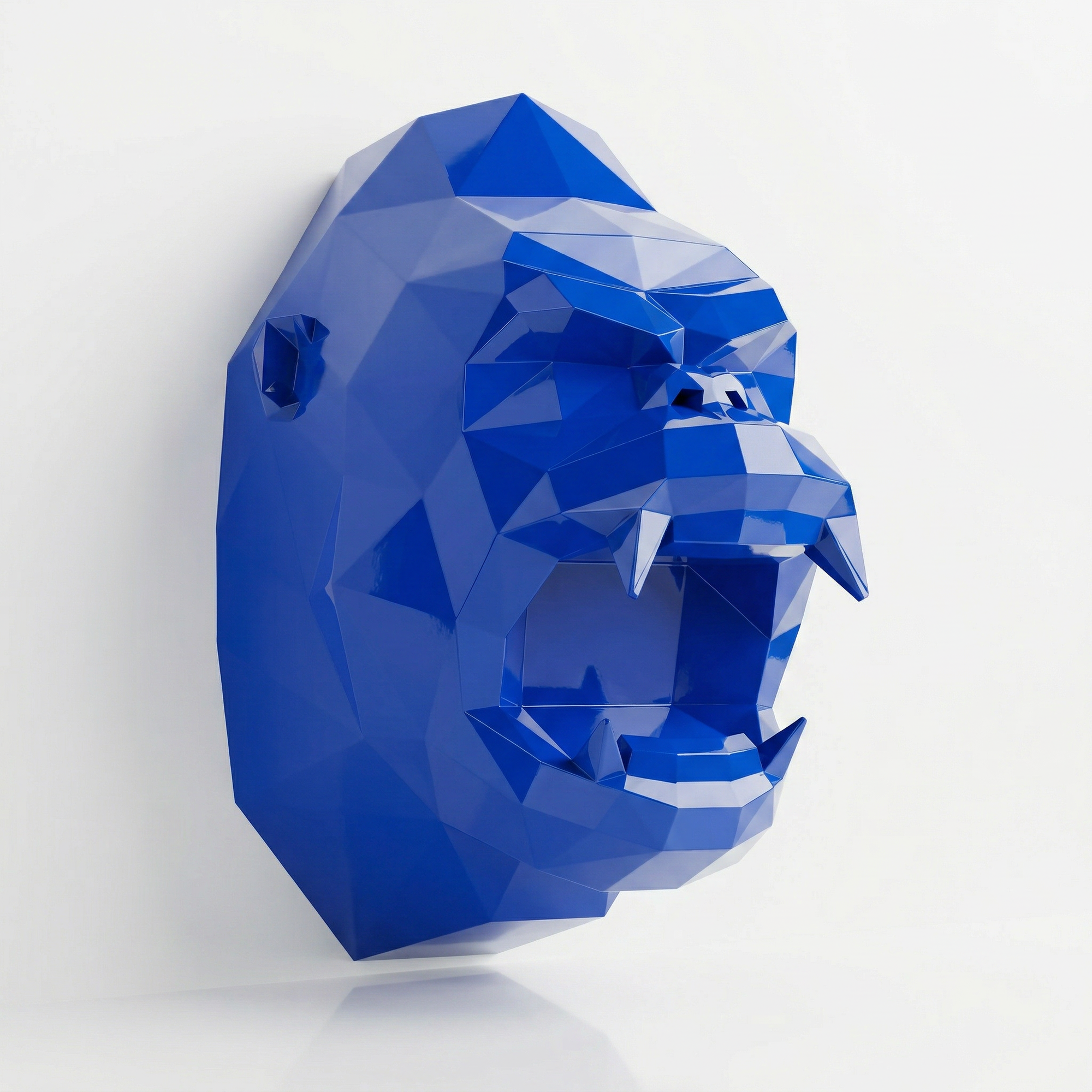 Sculpture Tête de Gorille Design Géométrique En Résine