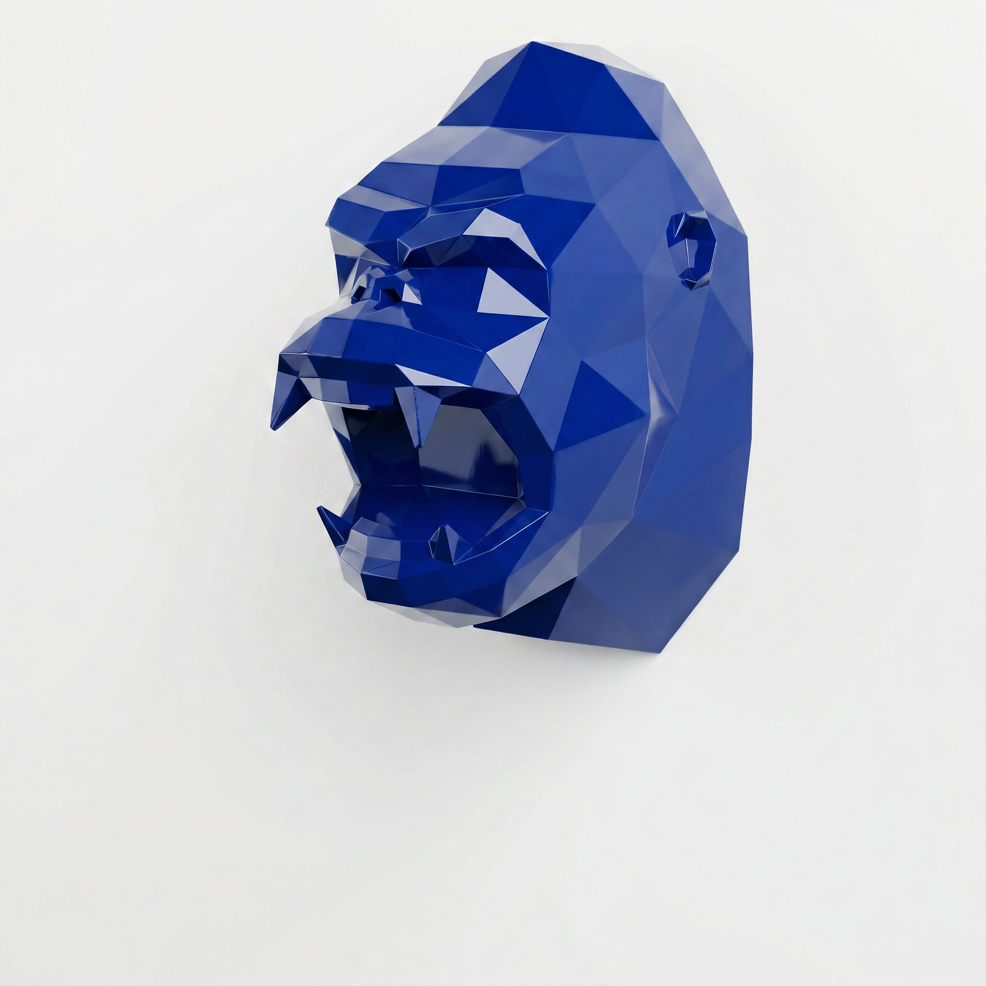 Sculpture Tête de Gorille Design Géométrique En Résine