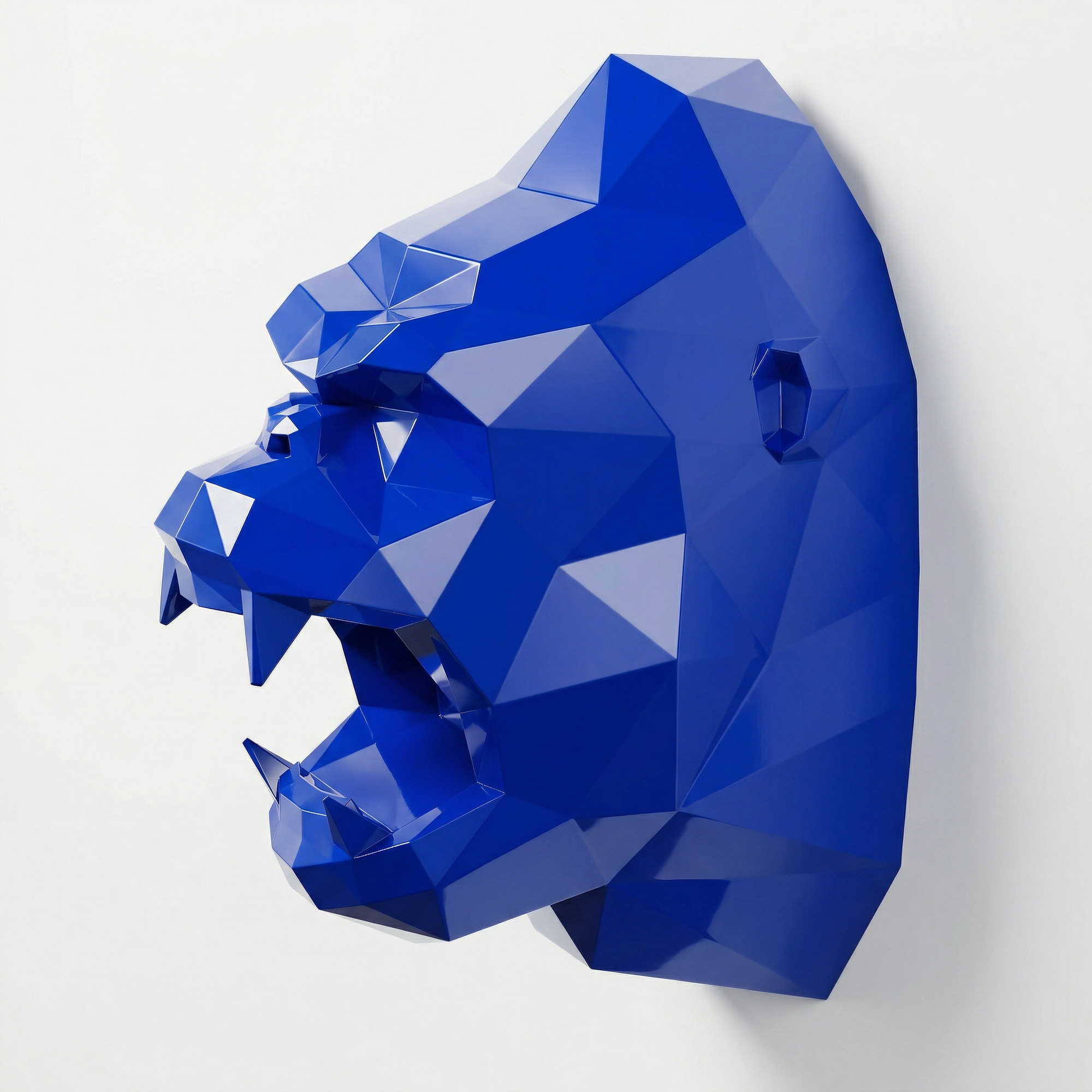 Sculpture Tête de Gorille Design Géométrique En Résine