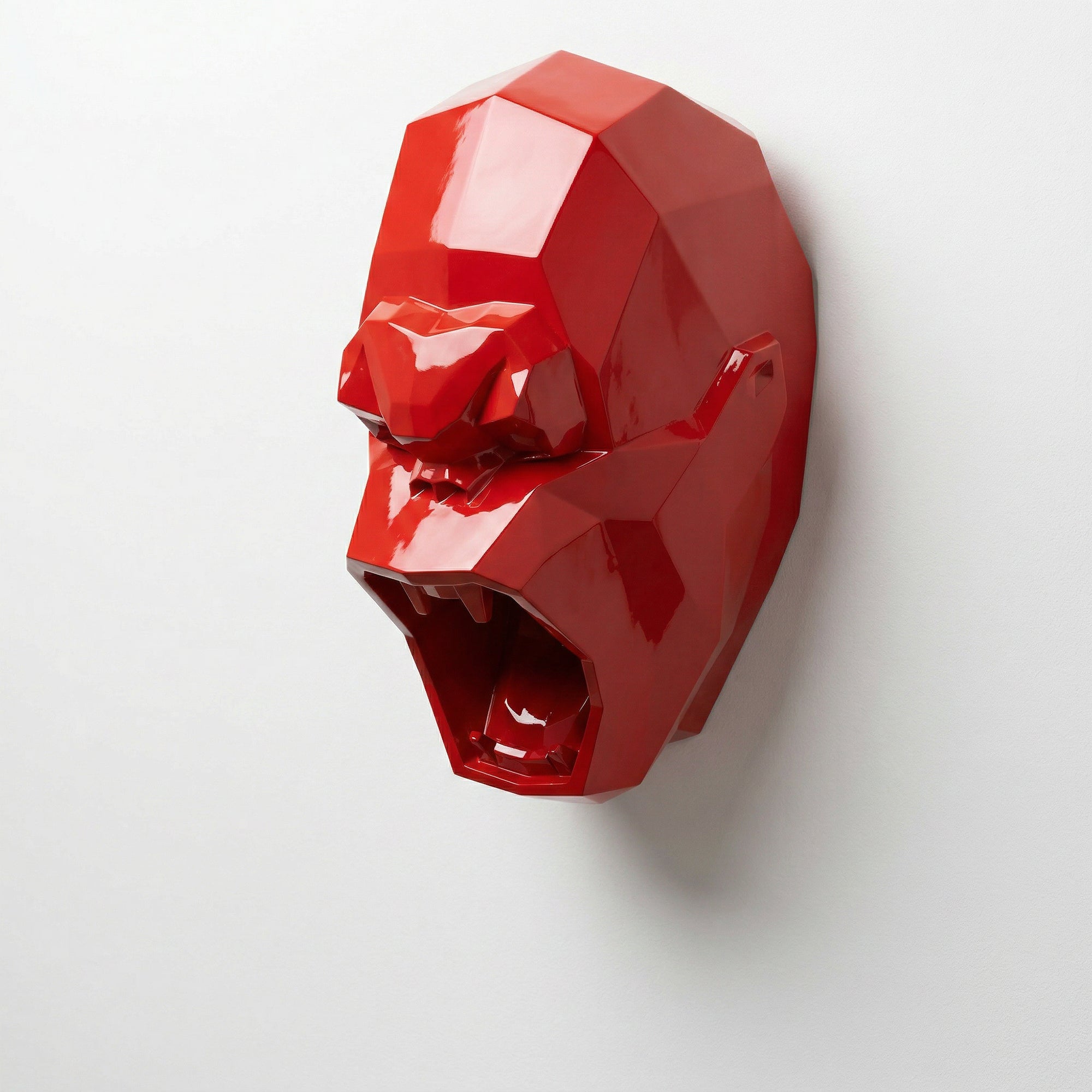 Sculpture Tête de Gorille Design Géométrique