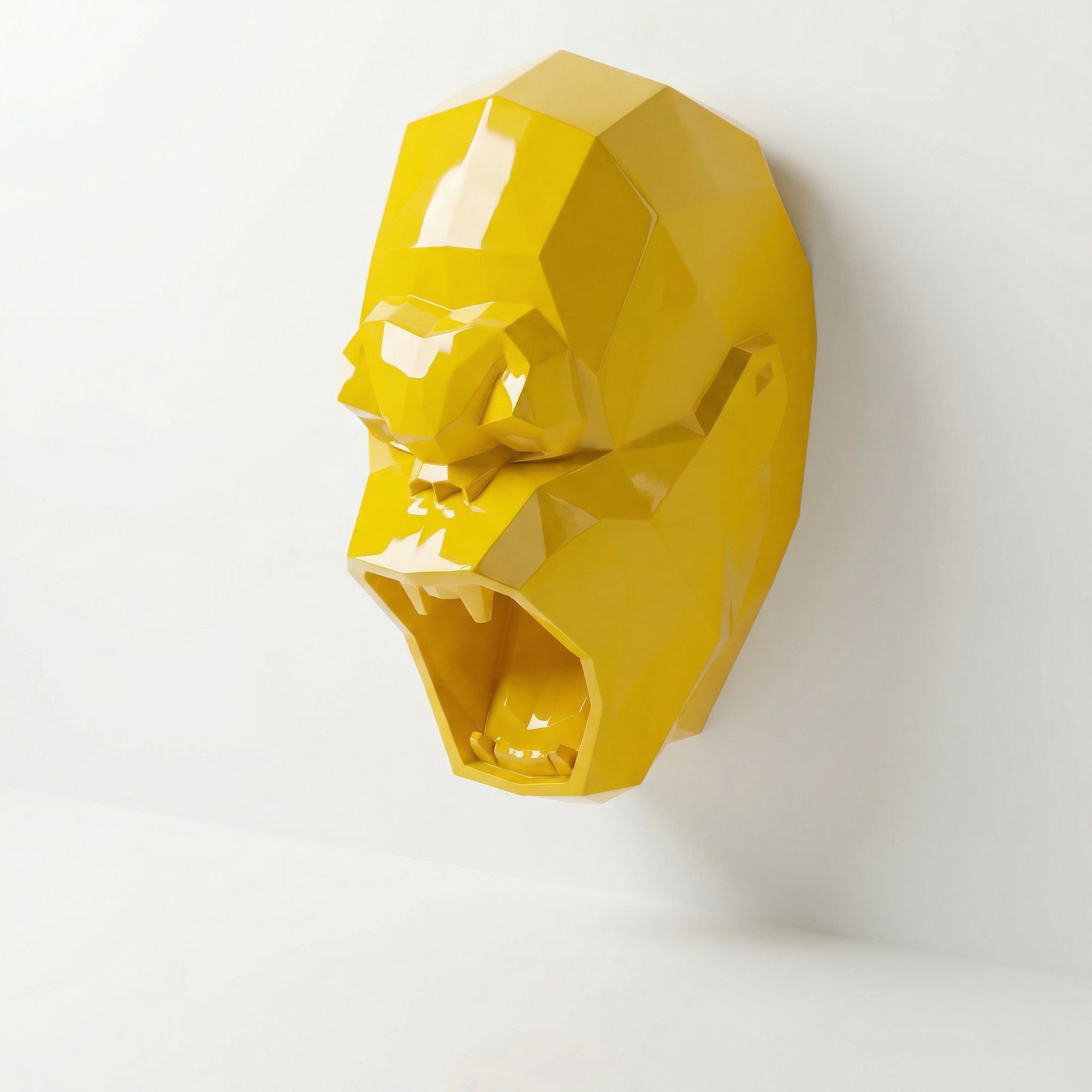 Sculpture Tête de Gorille Design Géométrique