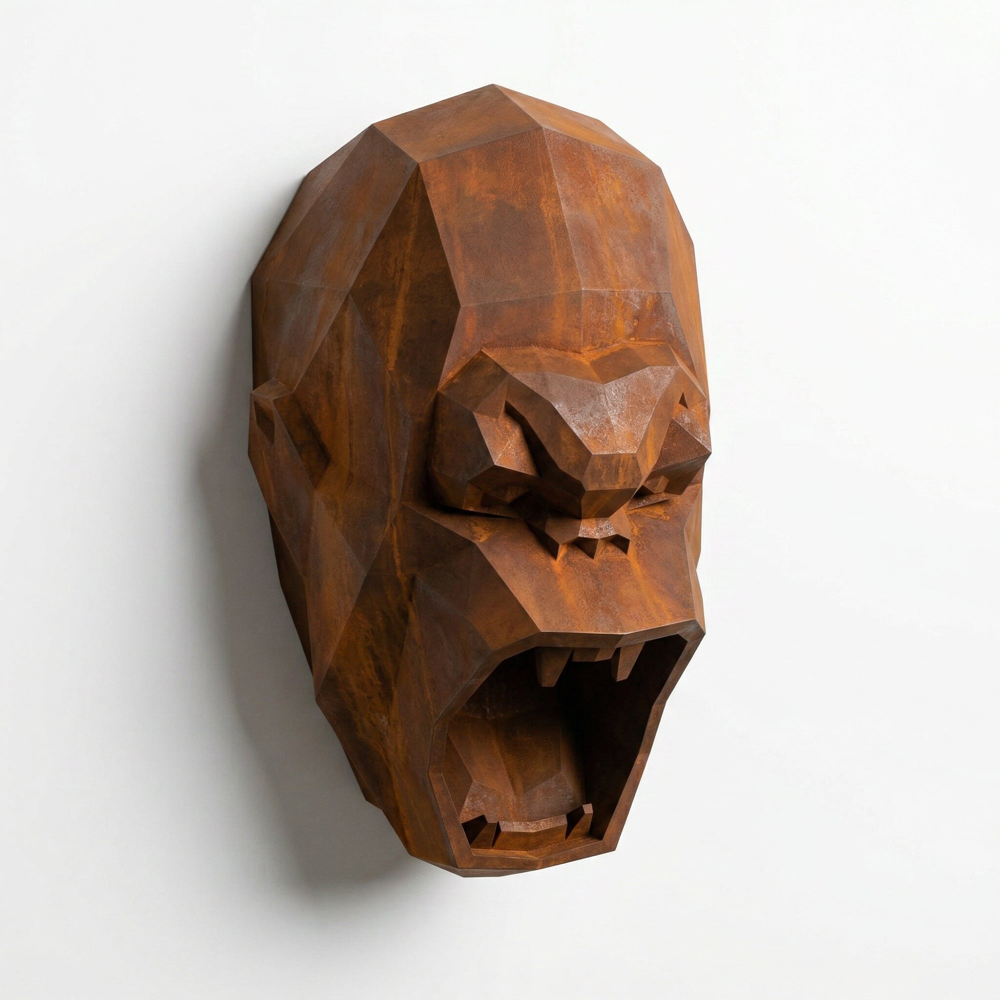 Sculpture Tête de Gorille Design Géométrique