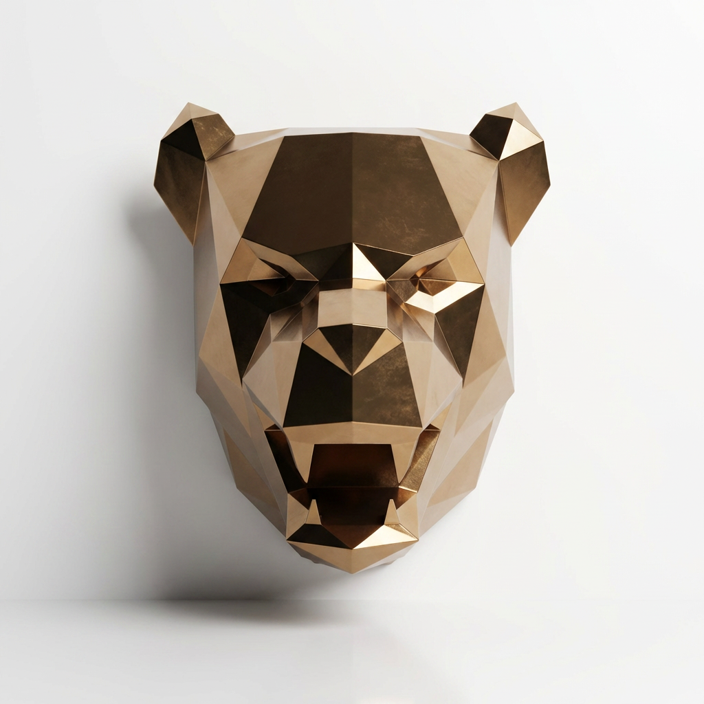 Sculpture Tête de Panthère En Inox Effet Bronze