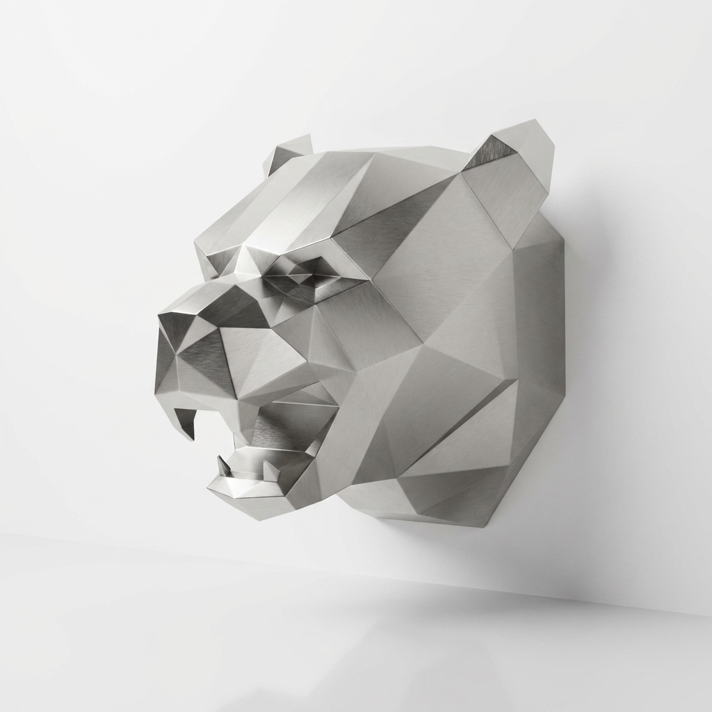 Sculpture Tête de Panthère En Inox