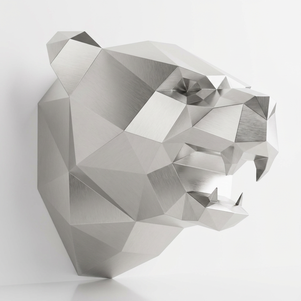 Sculpture Tête de Panthère En Inox