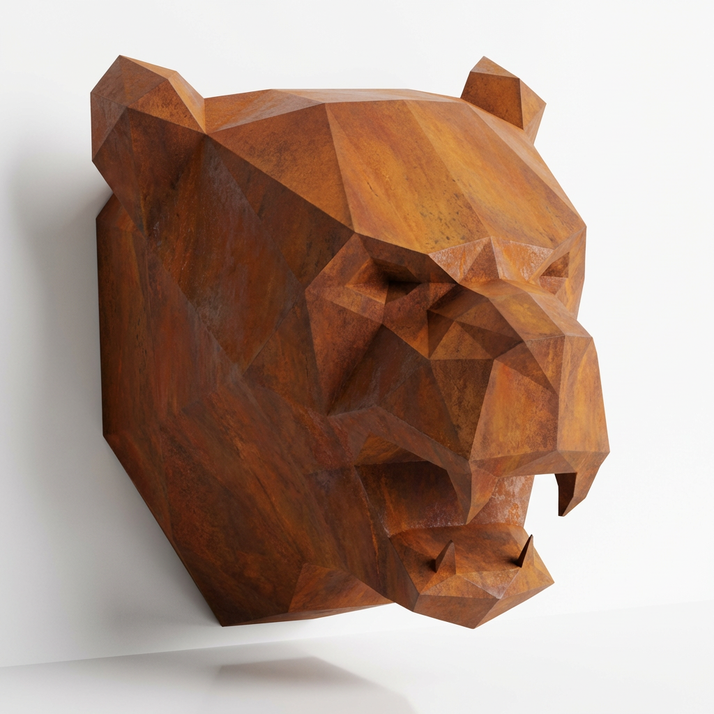 Sculpture Tête de Panthère Noire