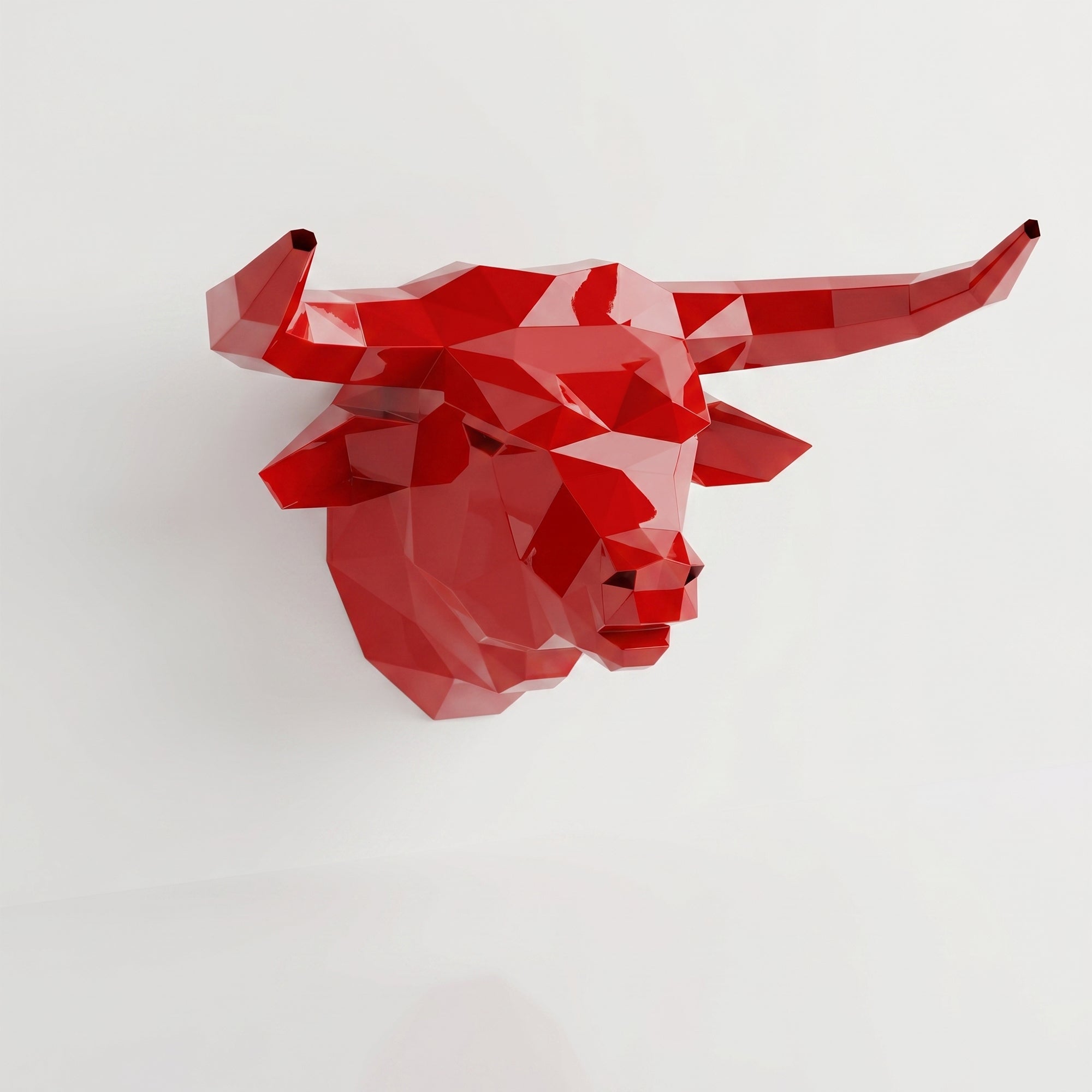 Sculpture tête de taureau polygone