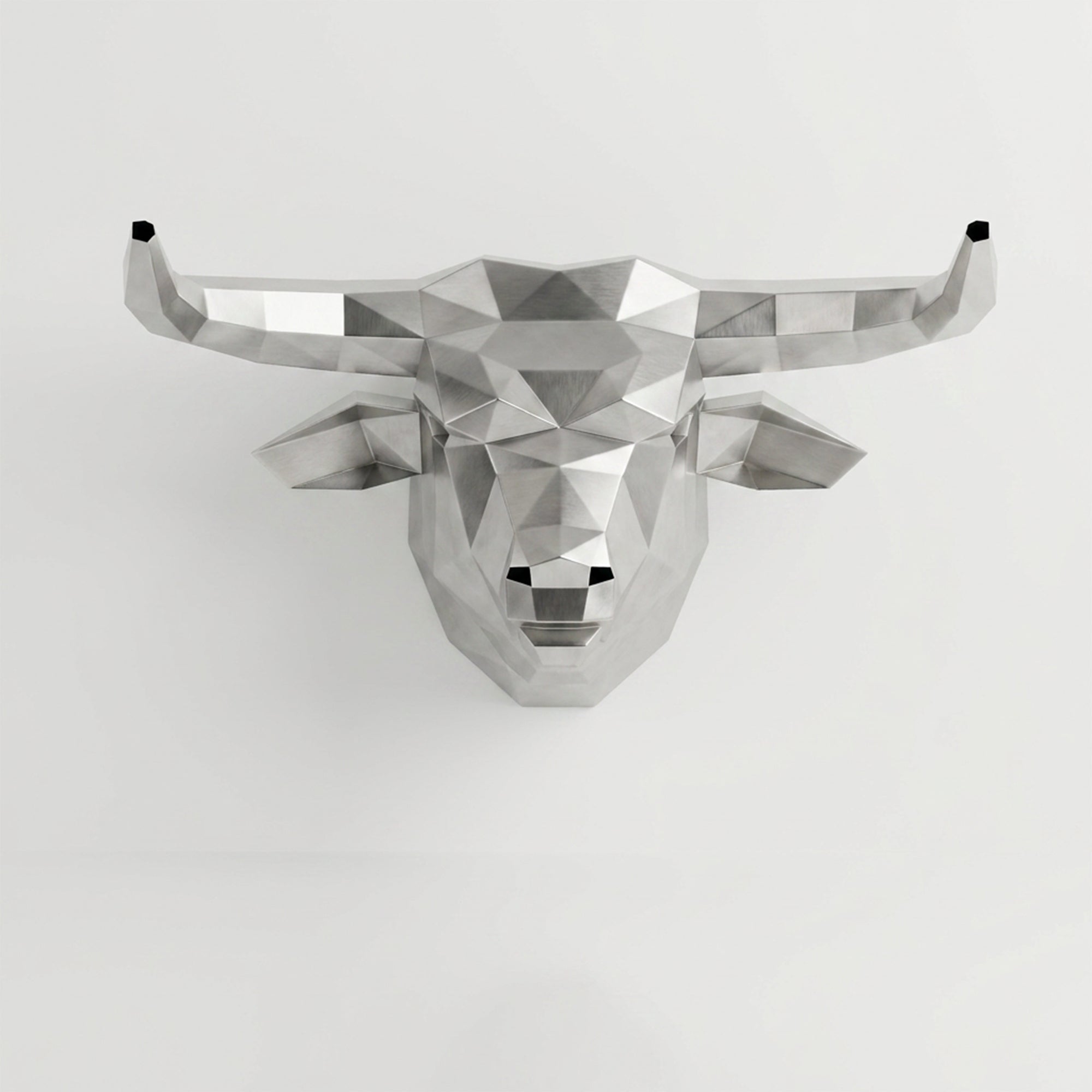 Sculpture tête de taureau polygone
