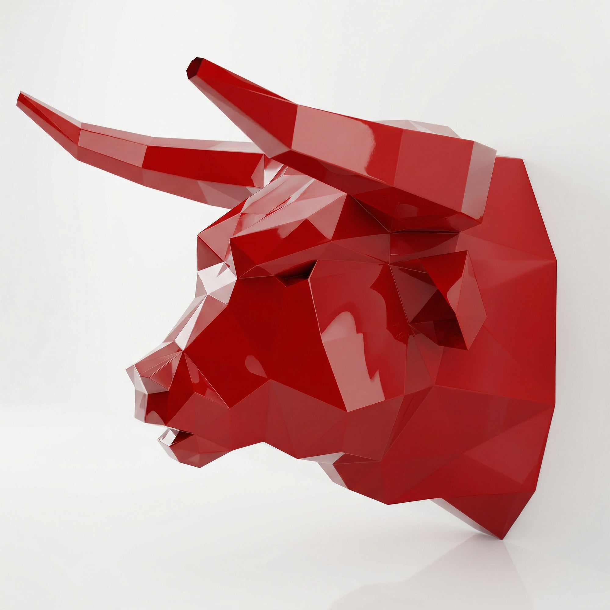 Sculpture tête de taureau polygone