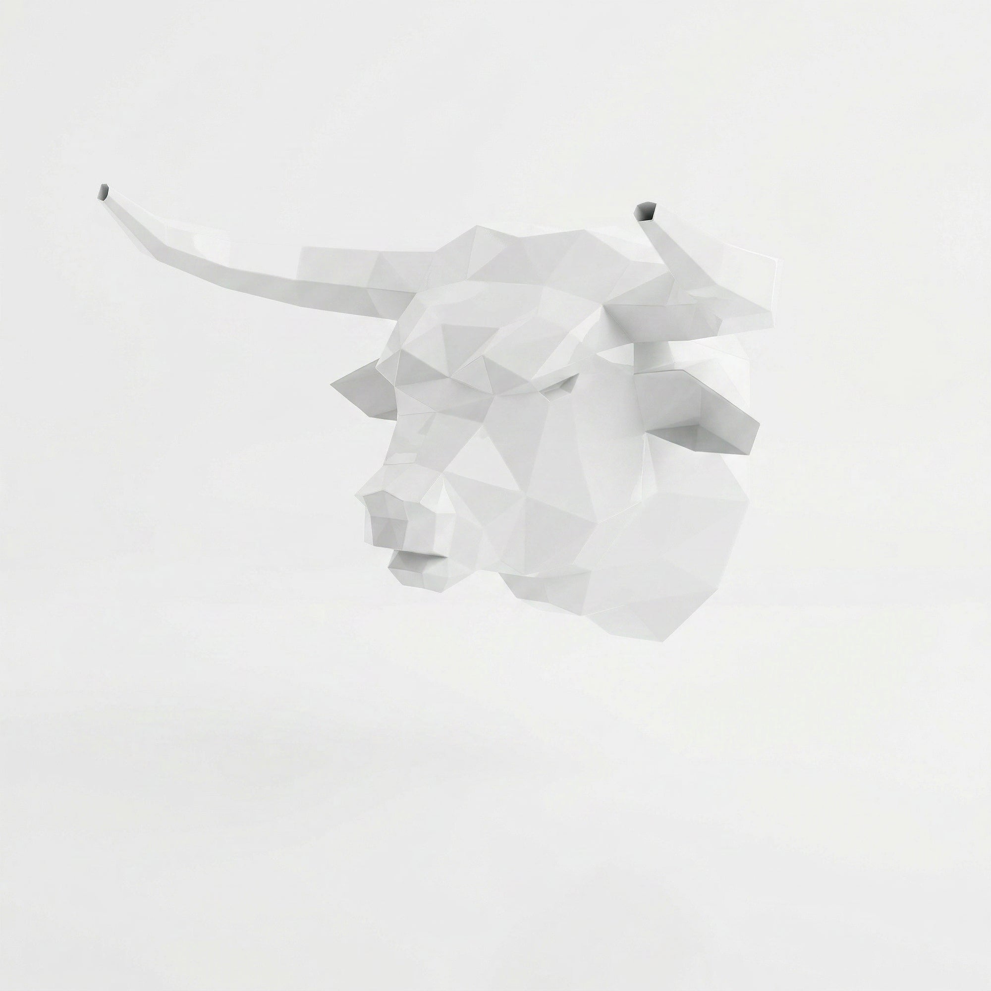 Sculpture tête de taureau polygone