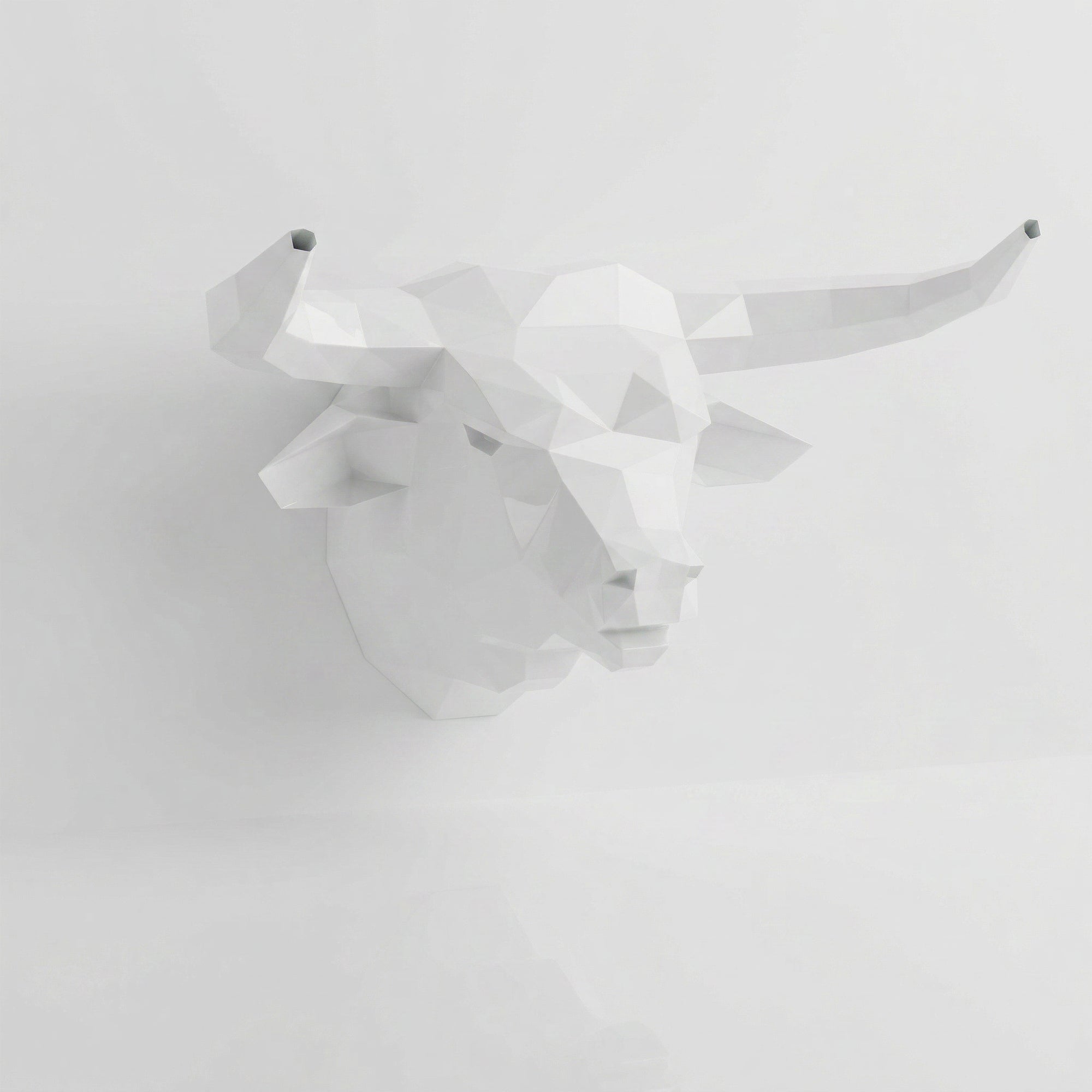 Sculpture tête de taureau polygone