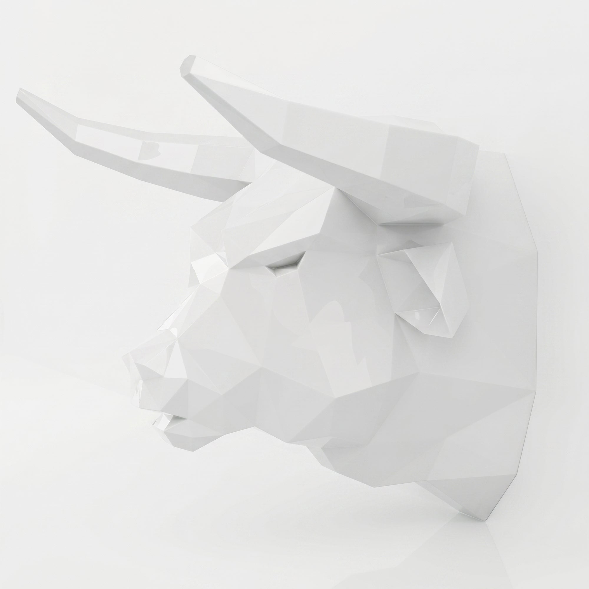 Sculpture tête de taureau polygone