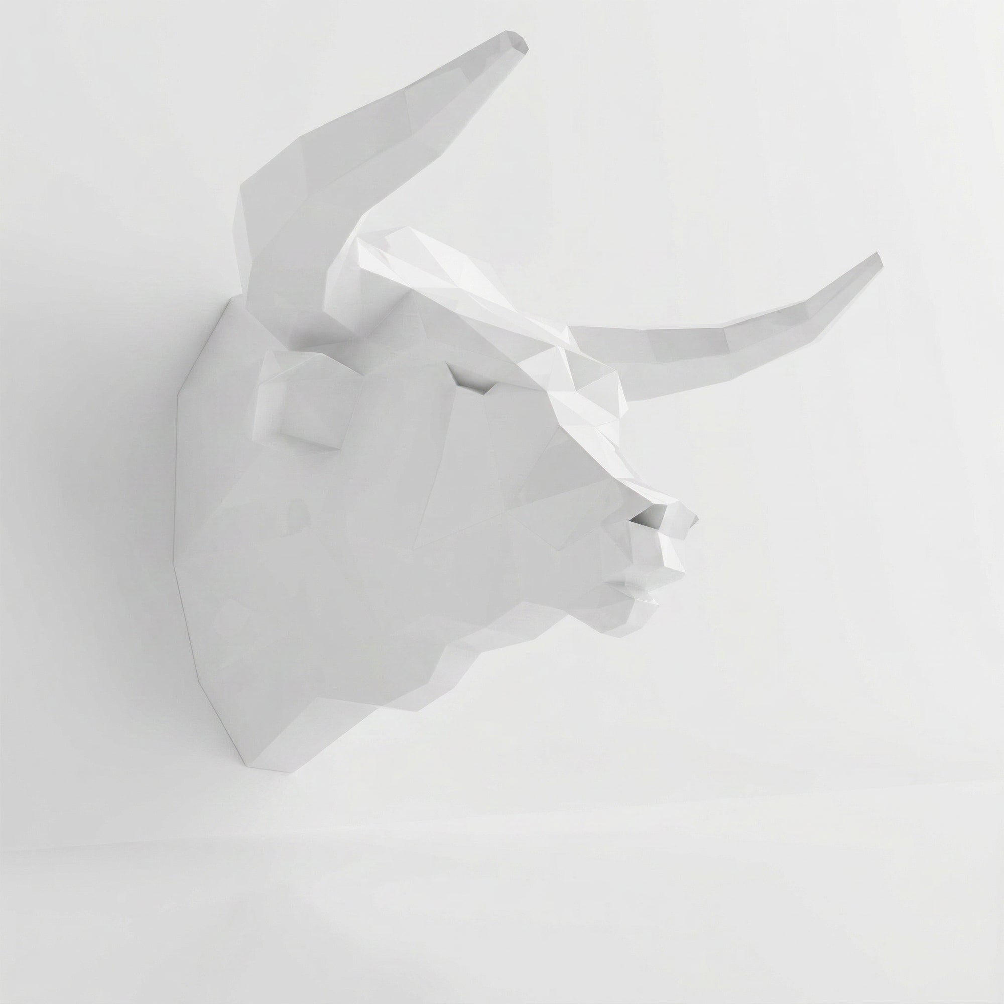 Sculpture tête de taureau polygone