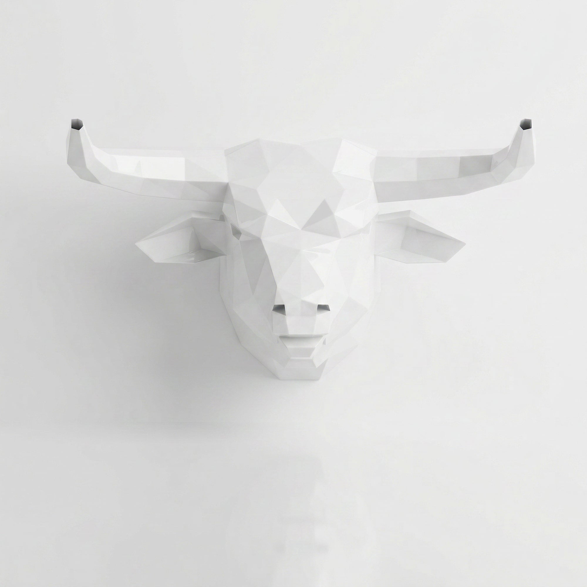 Sculpture tête de taureau polygone