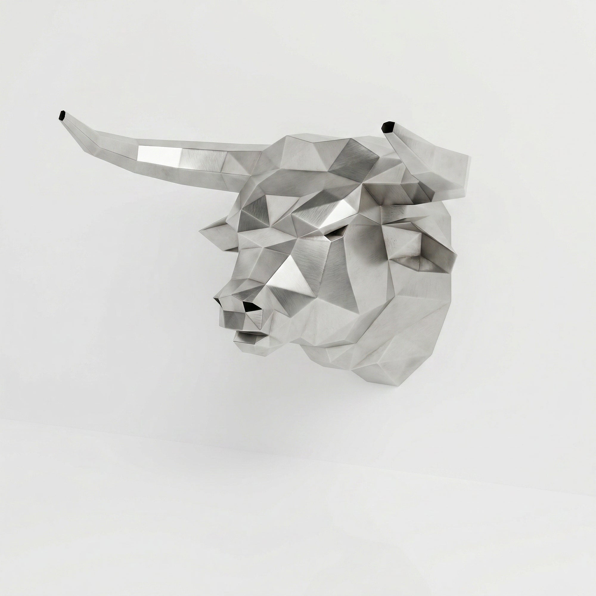 Sculpture tête de taureau polygone