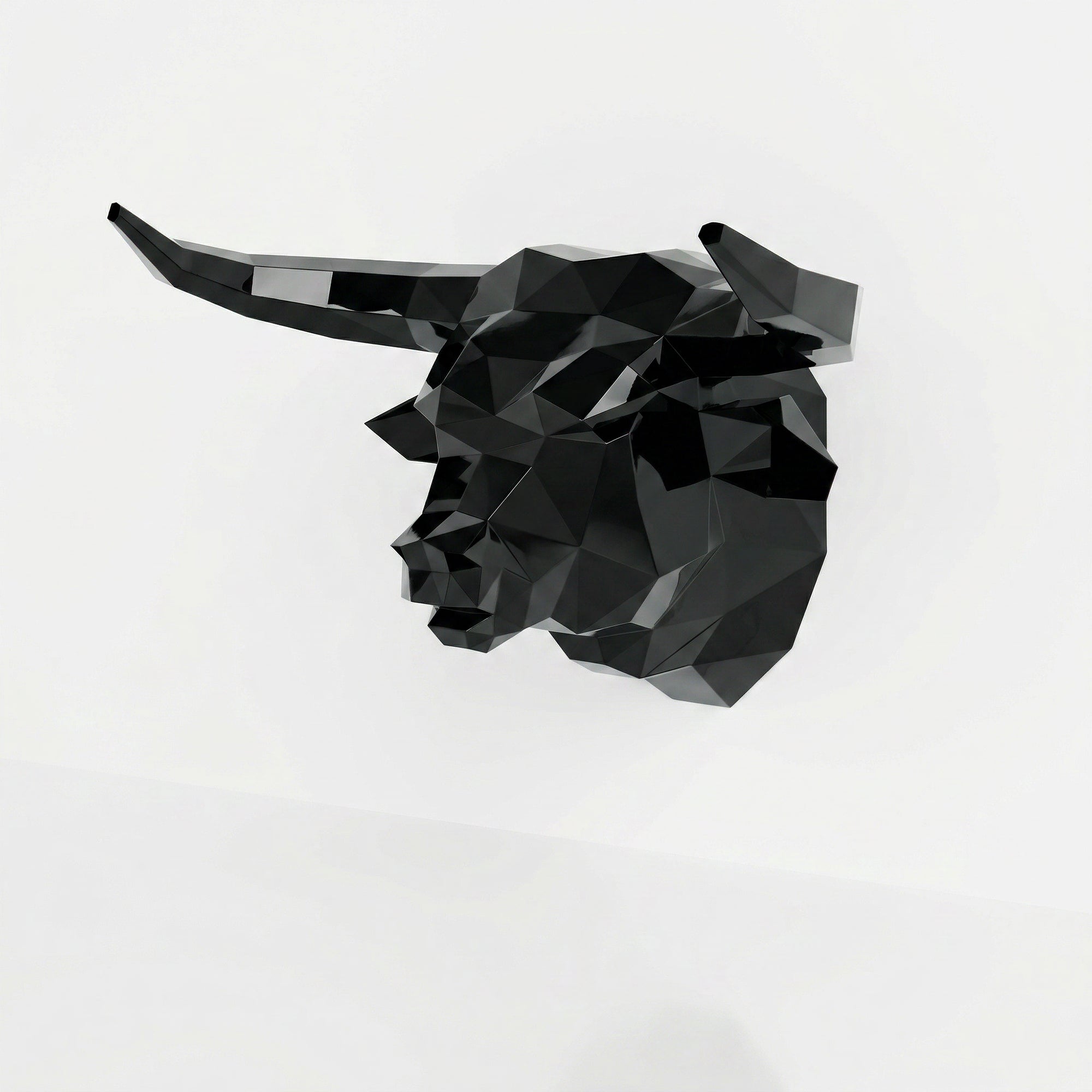 Sculpture tête de taureau polygone