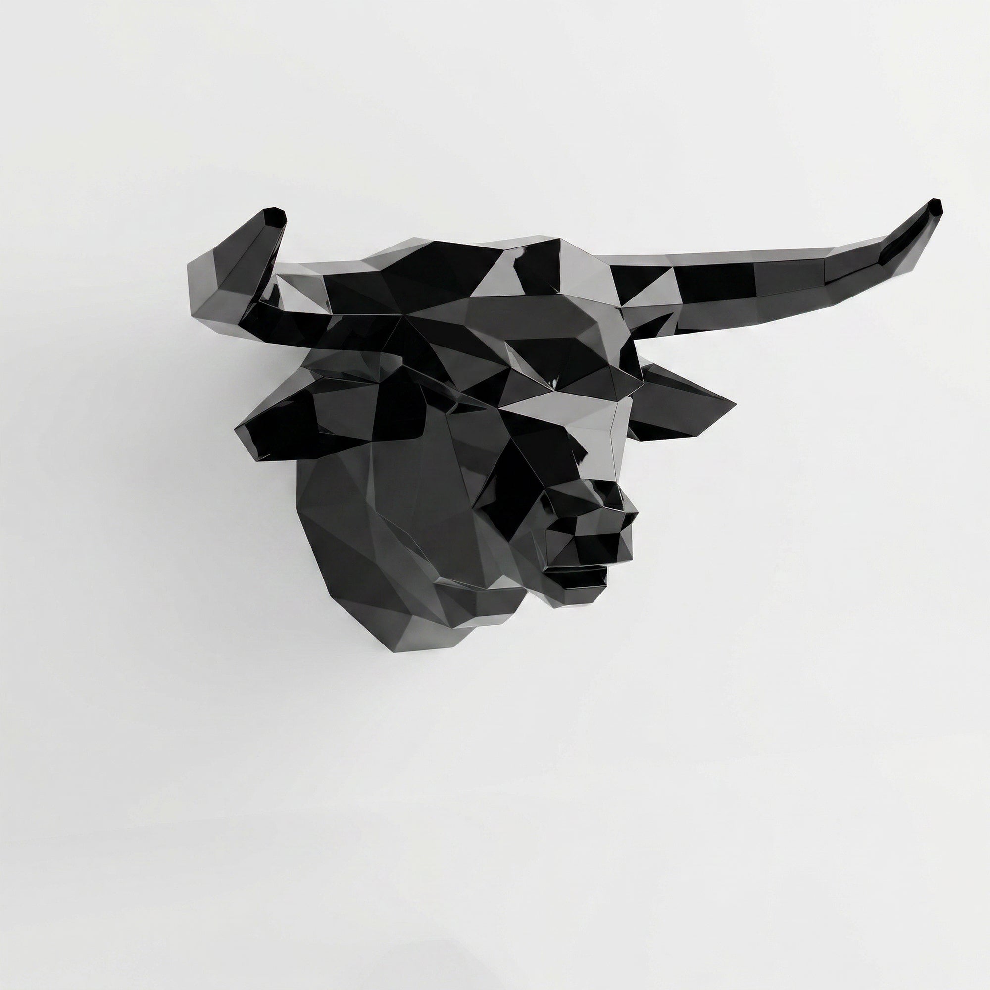 Sculpture tête de taureau polygone