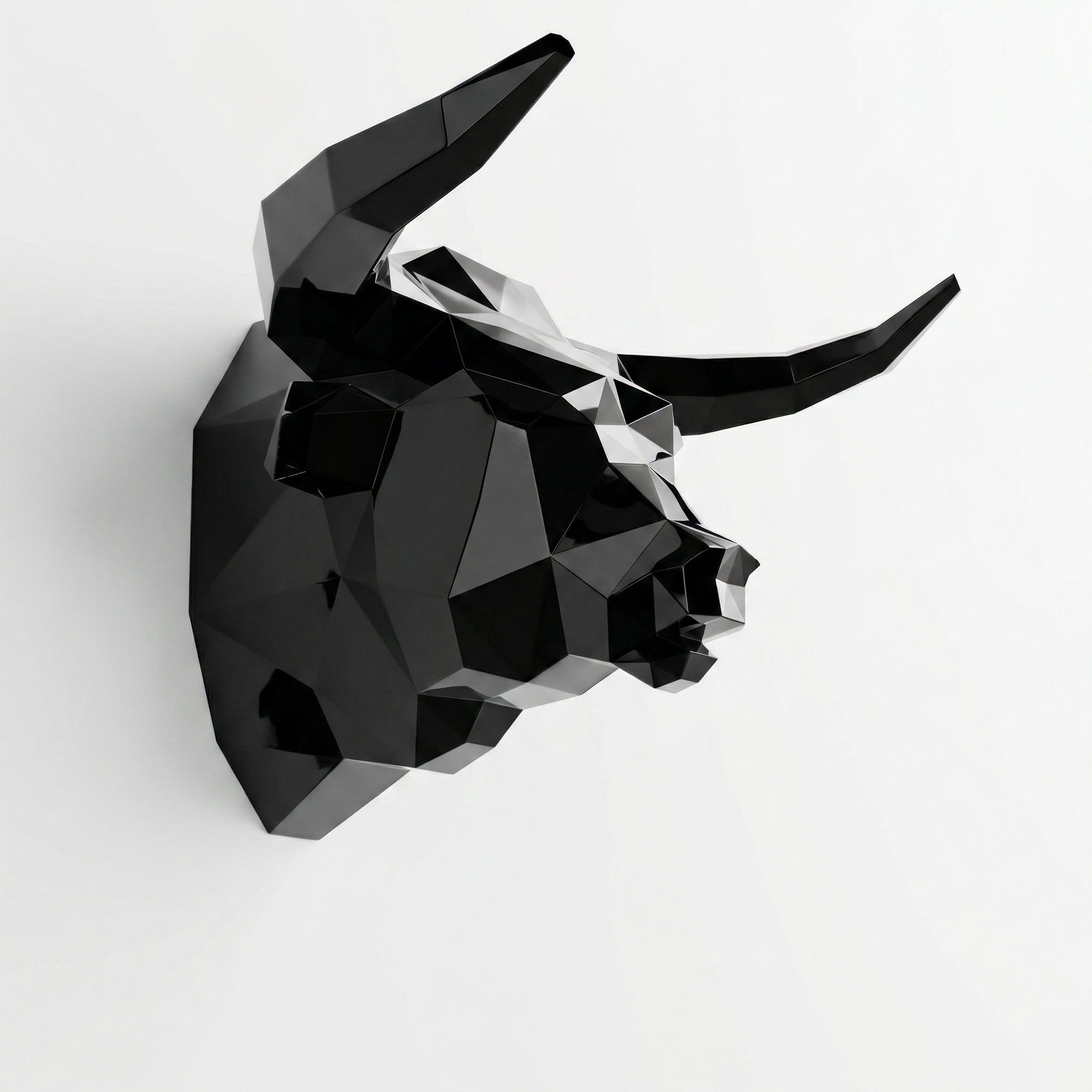 Sculpture tête de taureau polygone