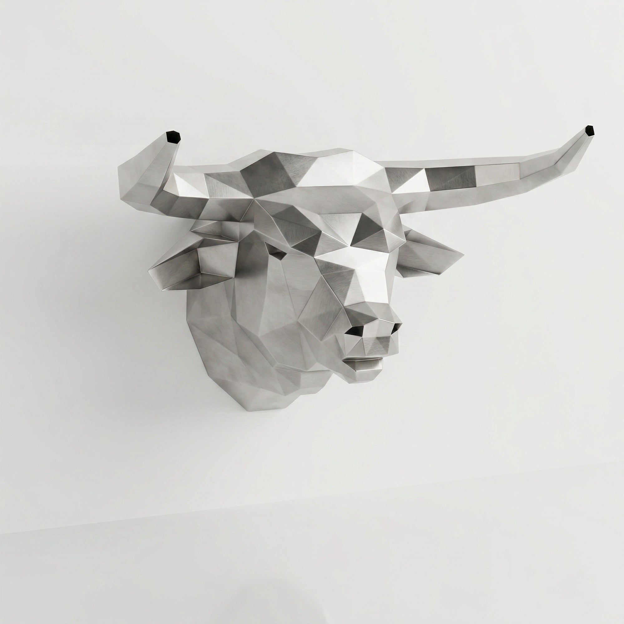 Sculpture tête de taureau polygone