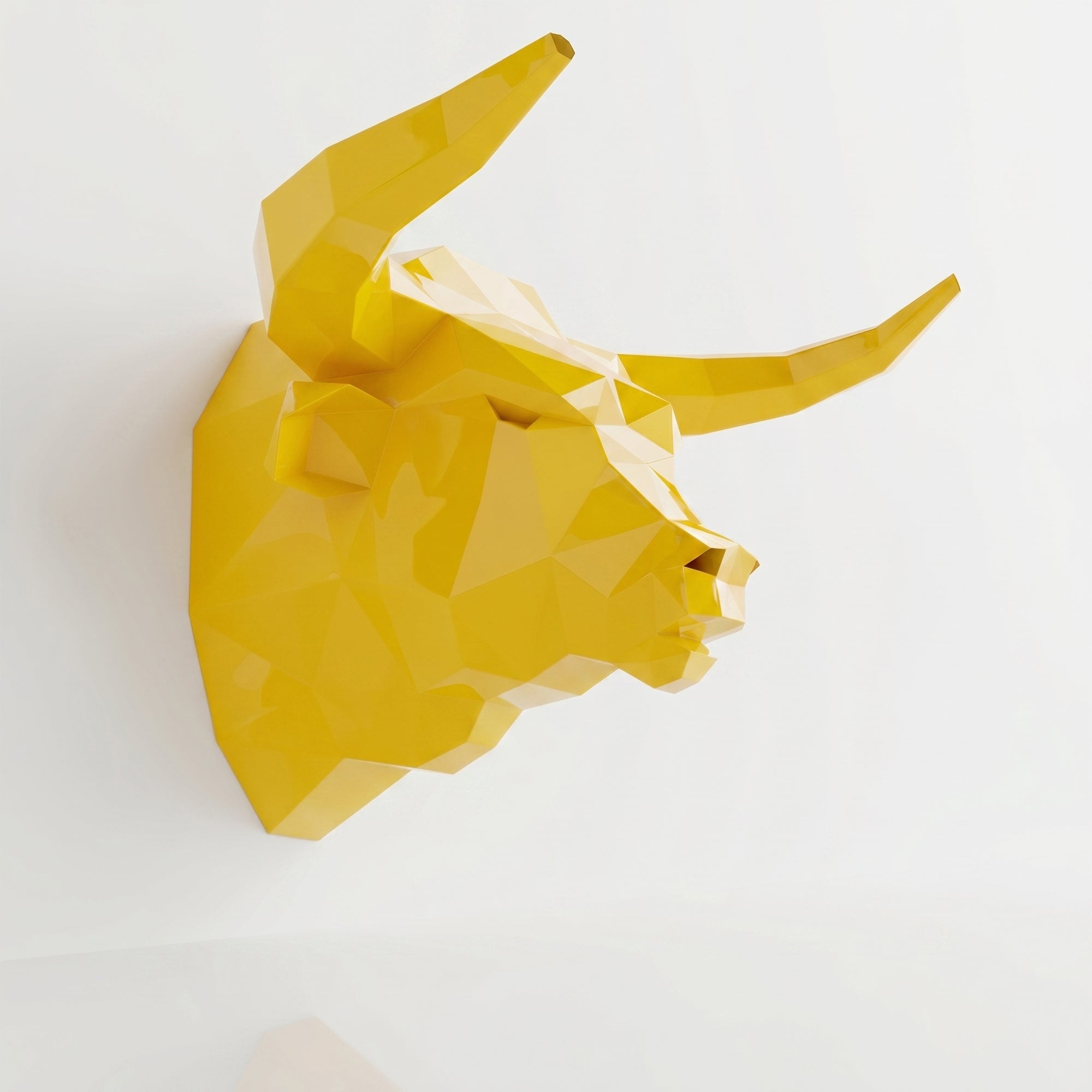 Sculpture tête de taureau polygone