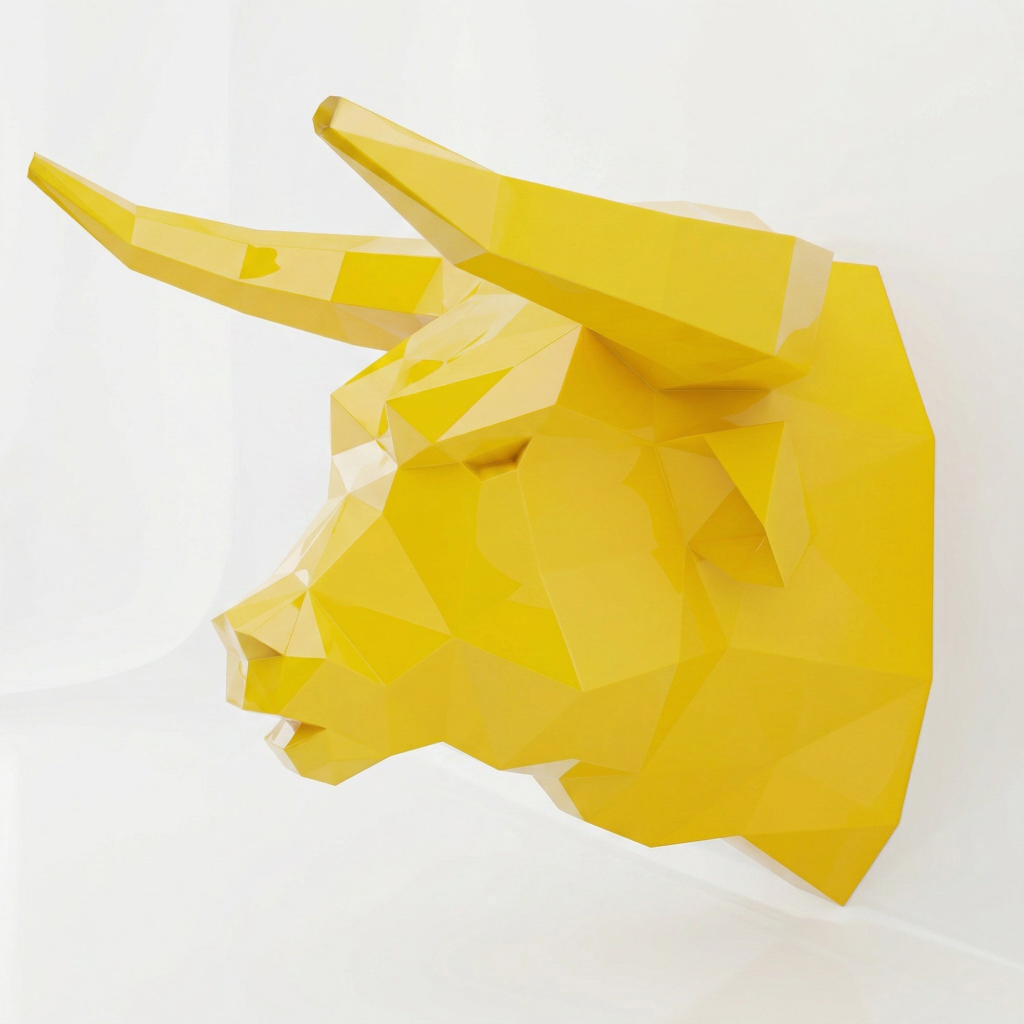 Sculpture tête de taureau polygone