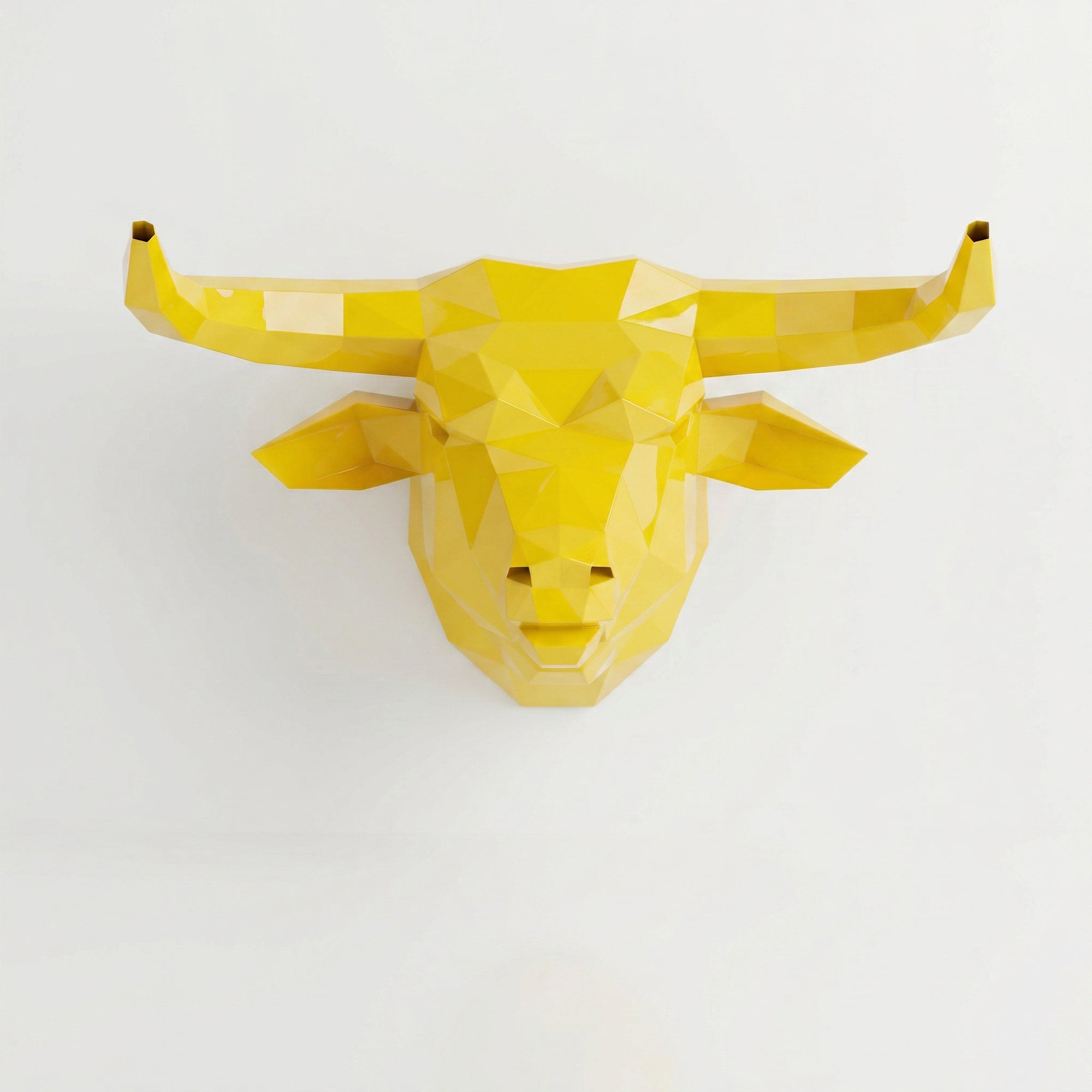 Sculpture tête de taureau polygone