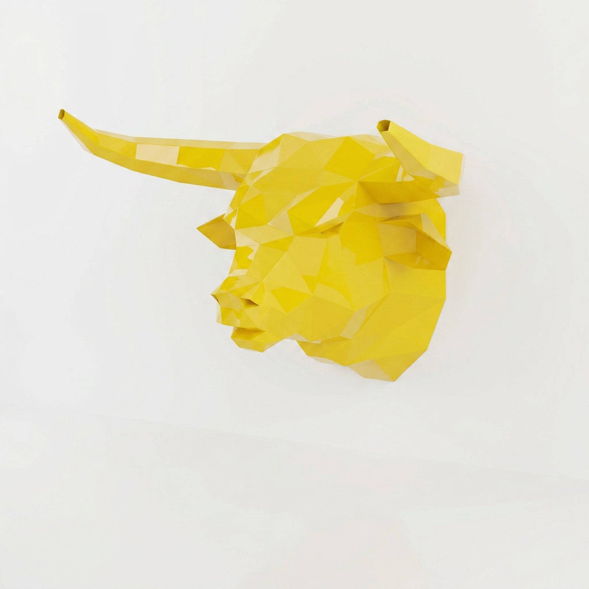 Sculpture tête de taureau polygone