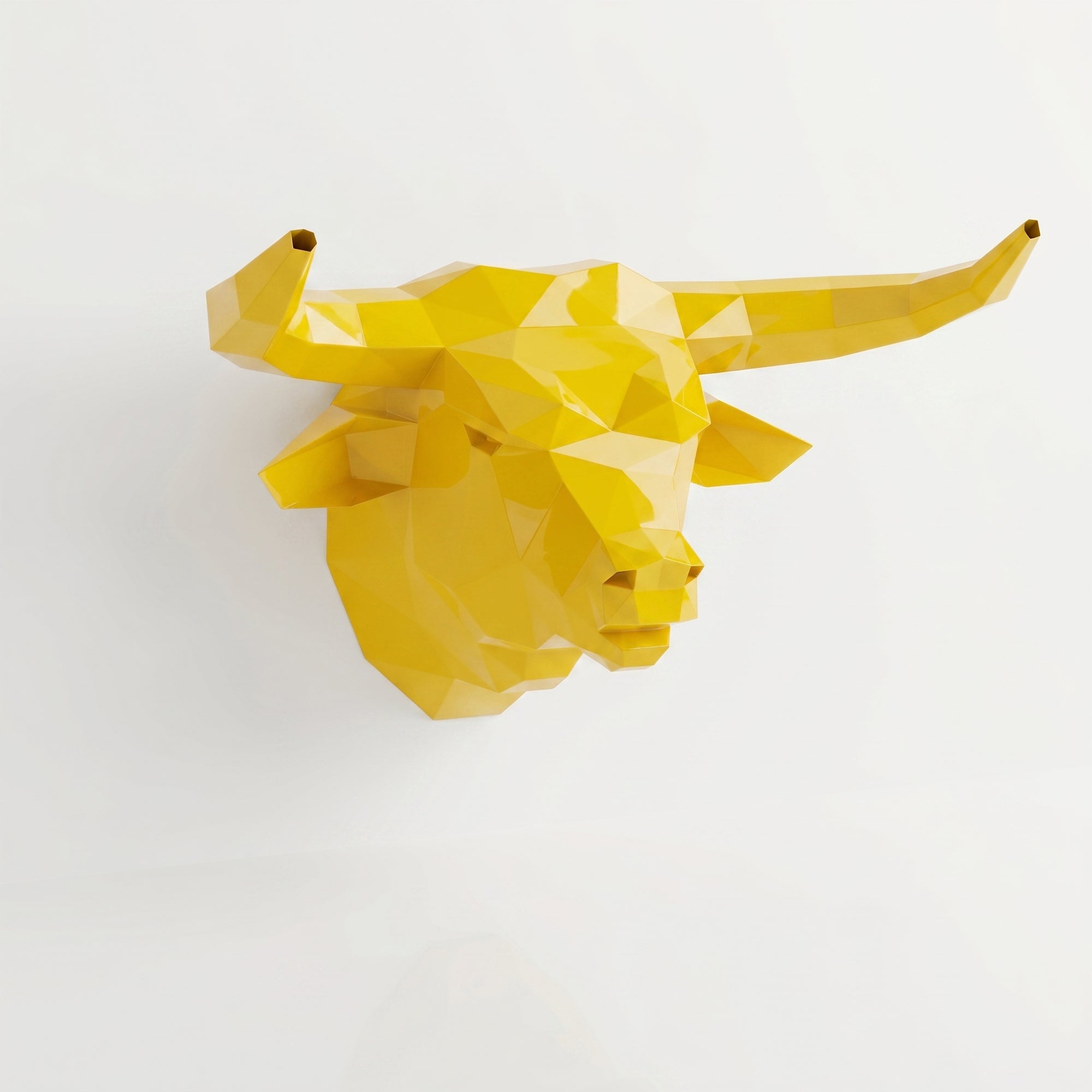 Sculpture tête de taureau polygone