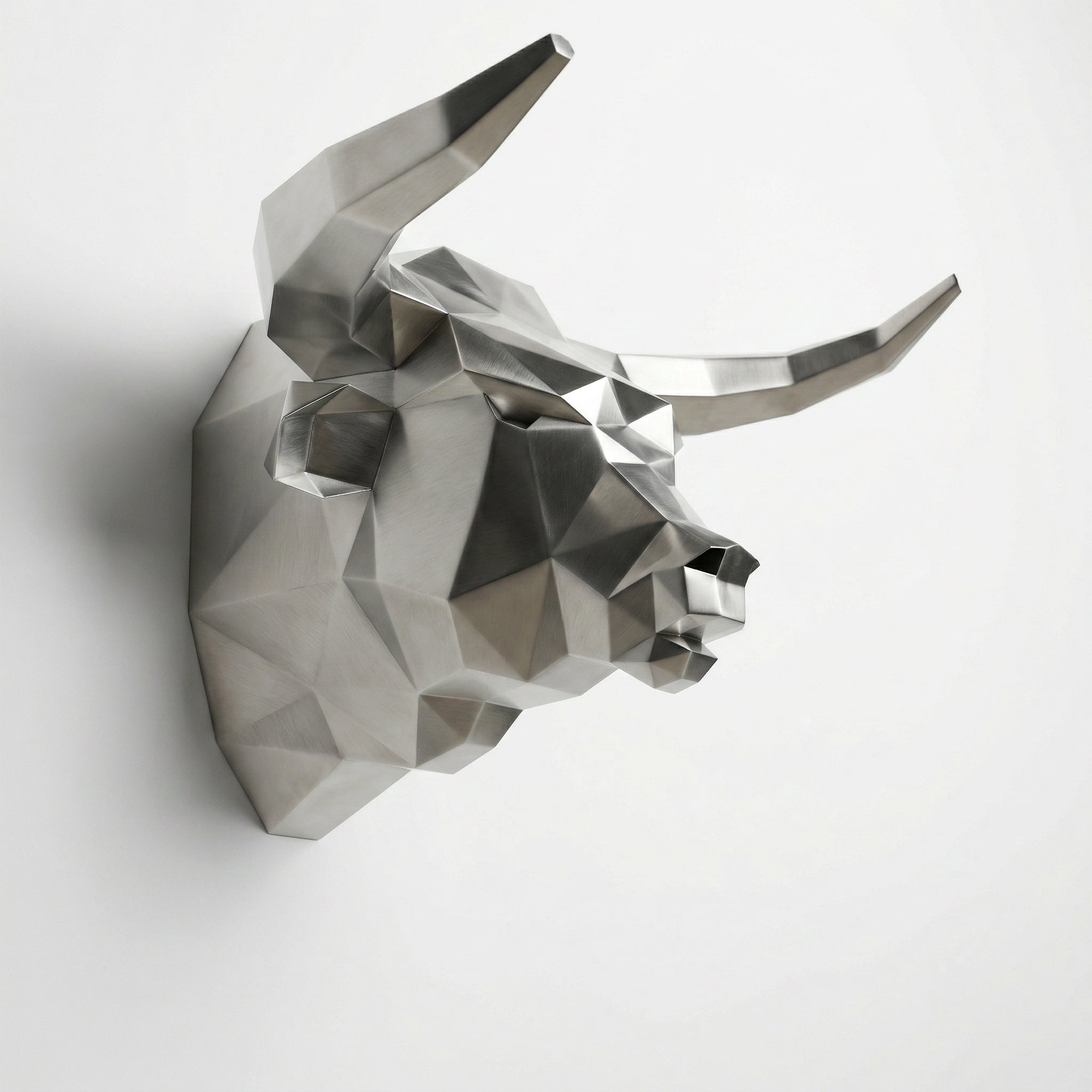 Sculpture tête de taureau polygone