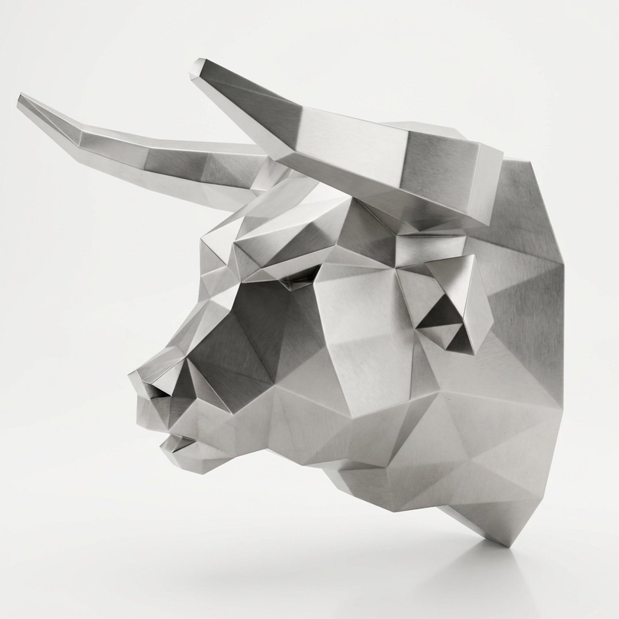 Sculpture tête de taureau polygone
