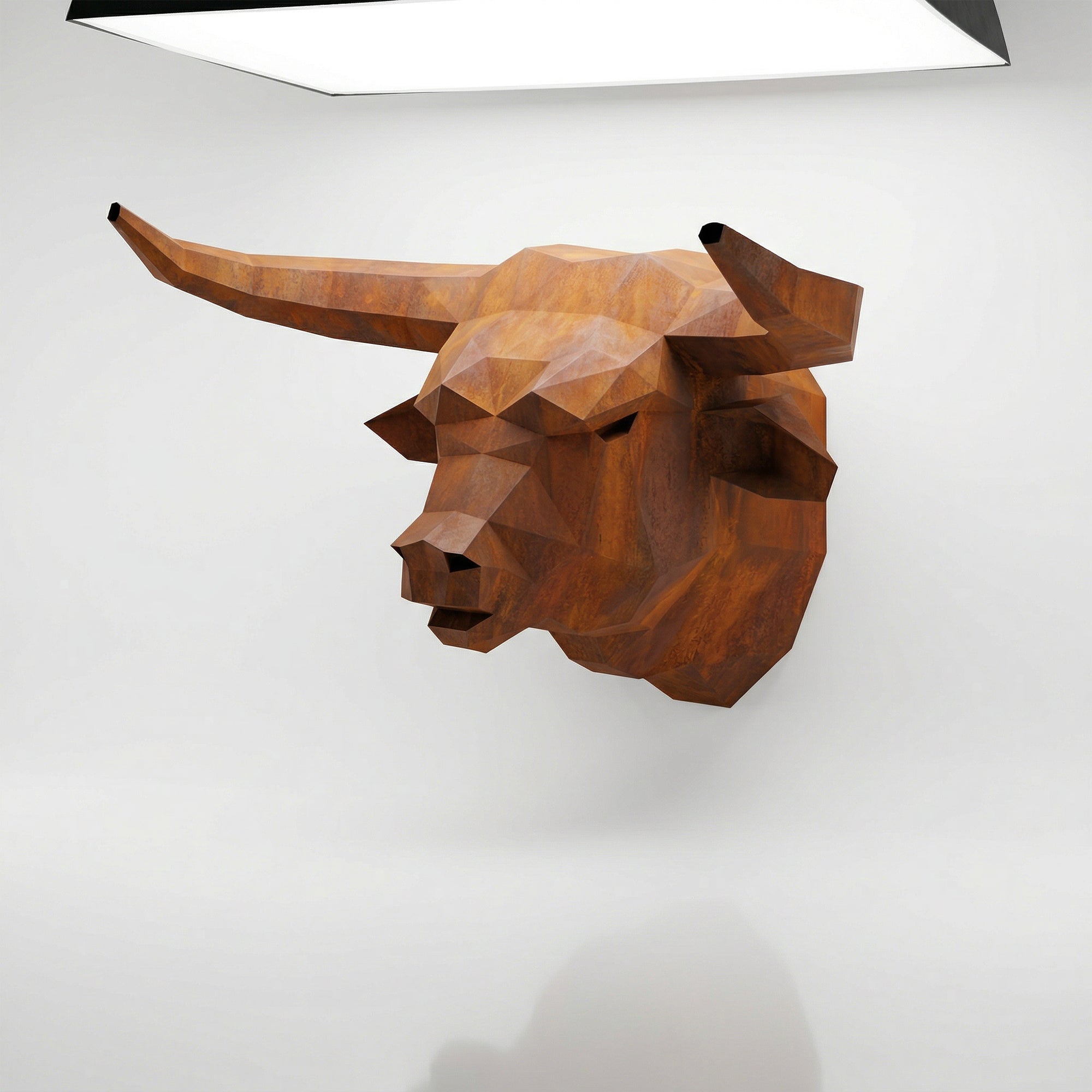 Sculpture tête de taureau polygone