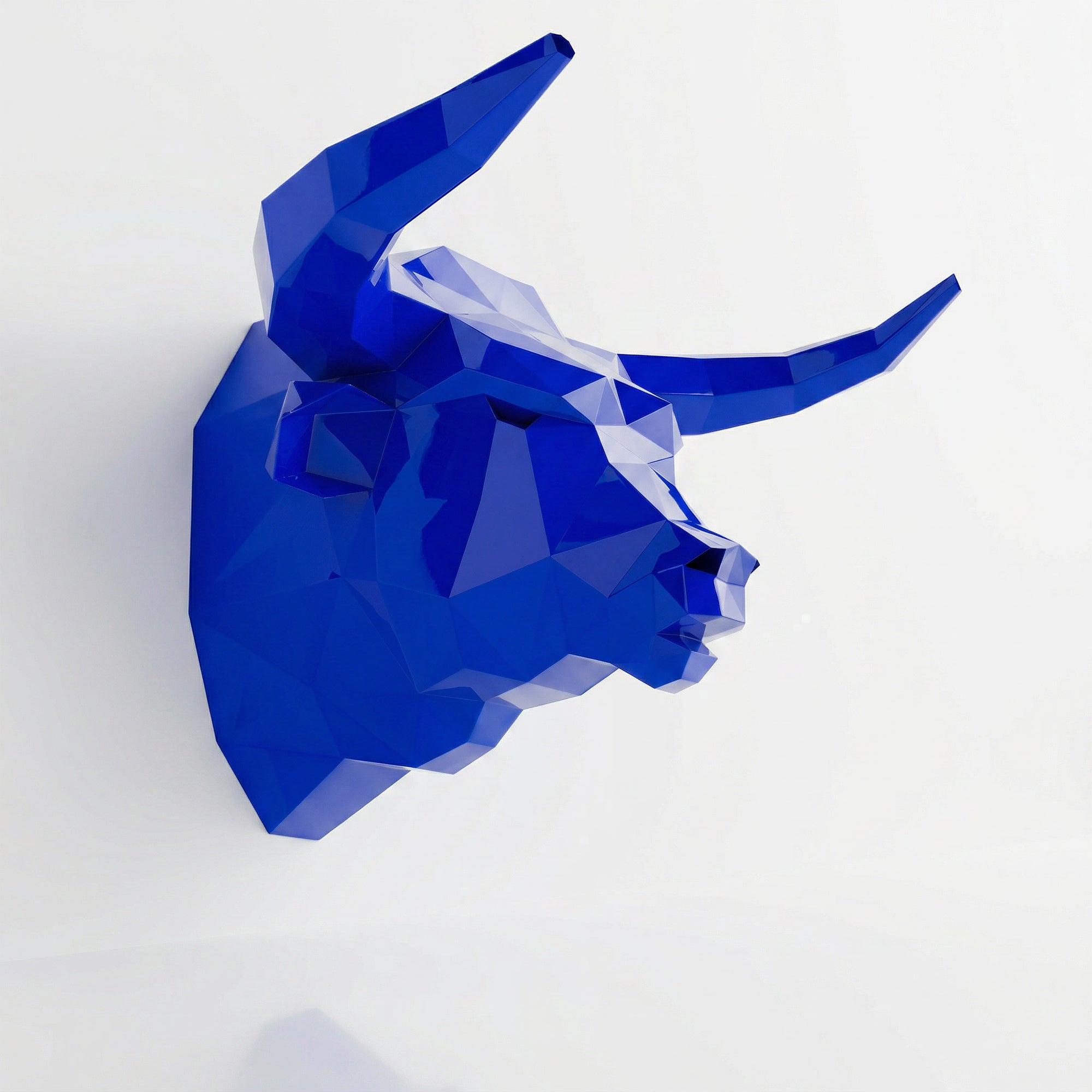 Sculpture tête de taureau polygone