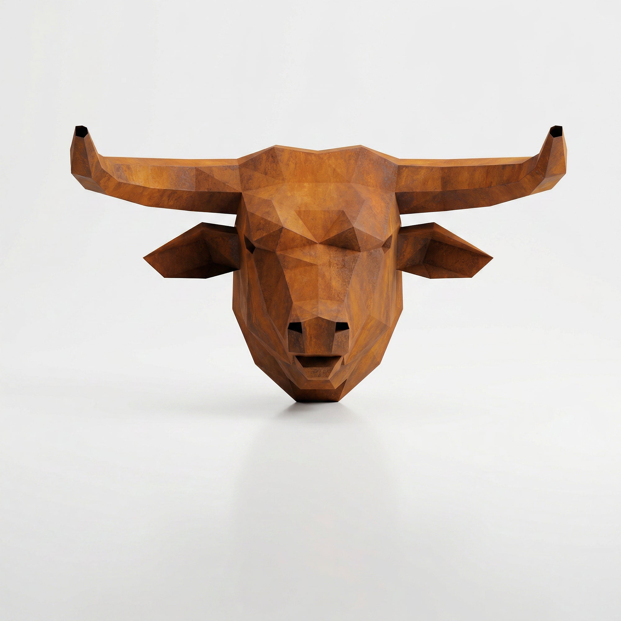Sculpture tête de taureau polygone